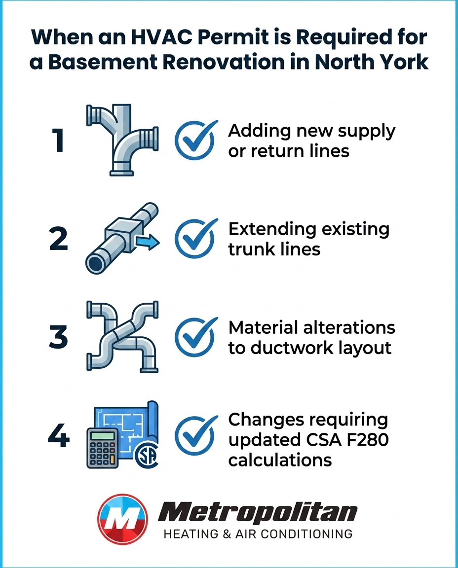 When an HVAC Permit is Required for a Basement Renovation in North York