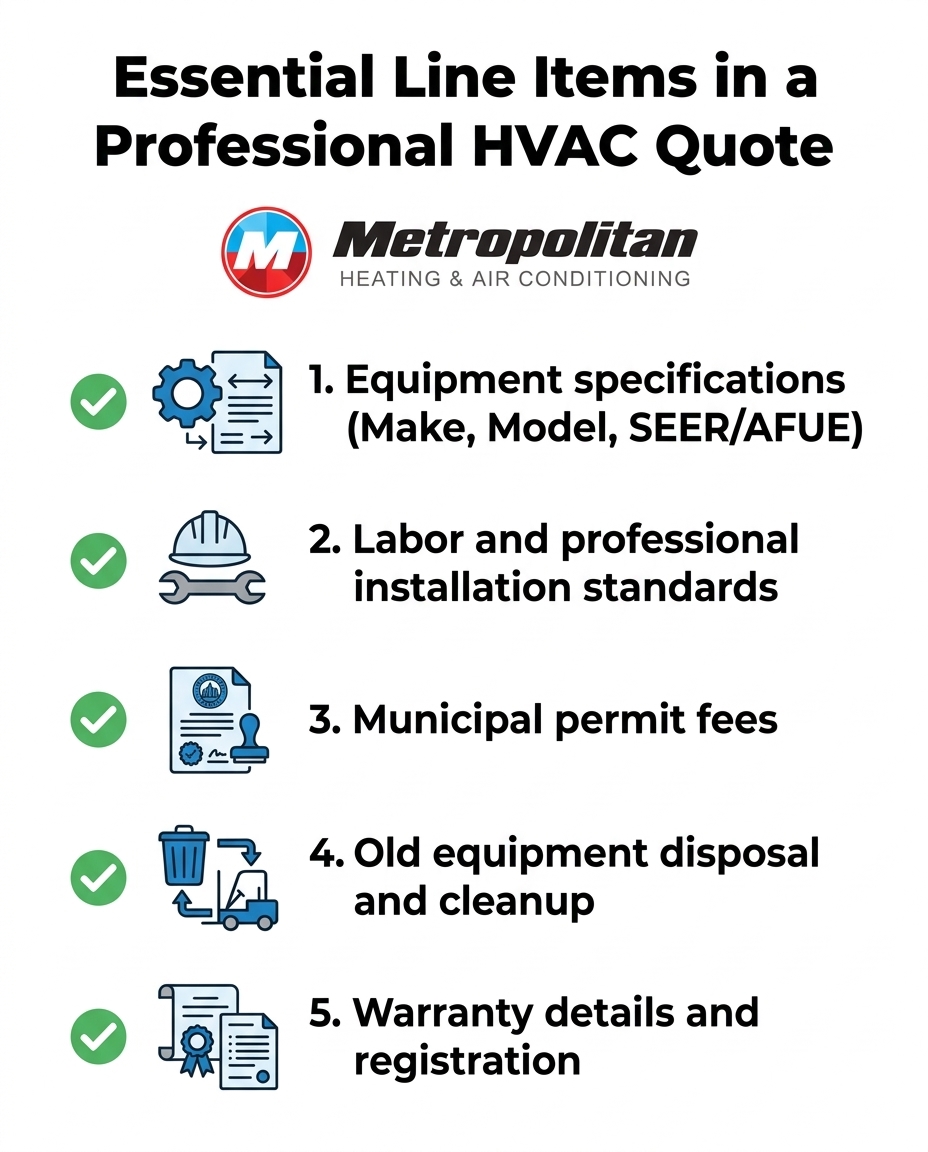 Essential Line Items in a Professional HVAC Quote