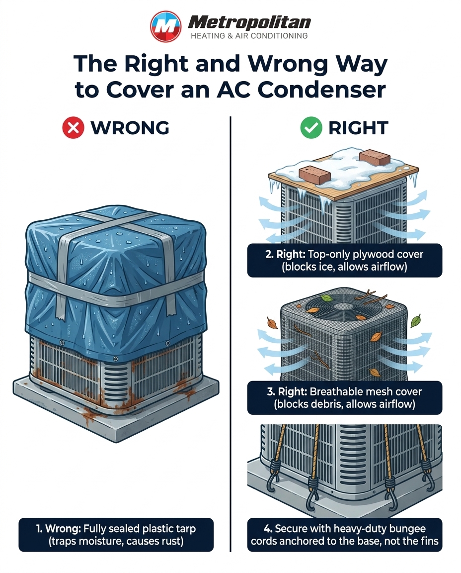 The Right and Wrong Way to Cover an AC Condenser