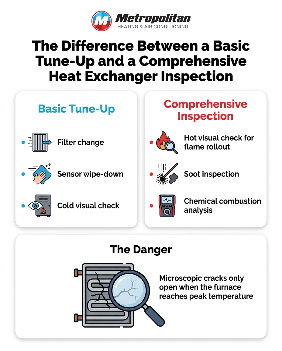 The Difference Between a Basic Tune-Up and a Comprehensive Heat Exchanger Inspection