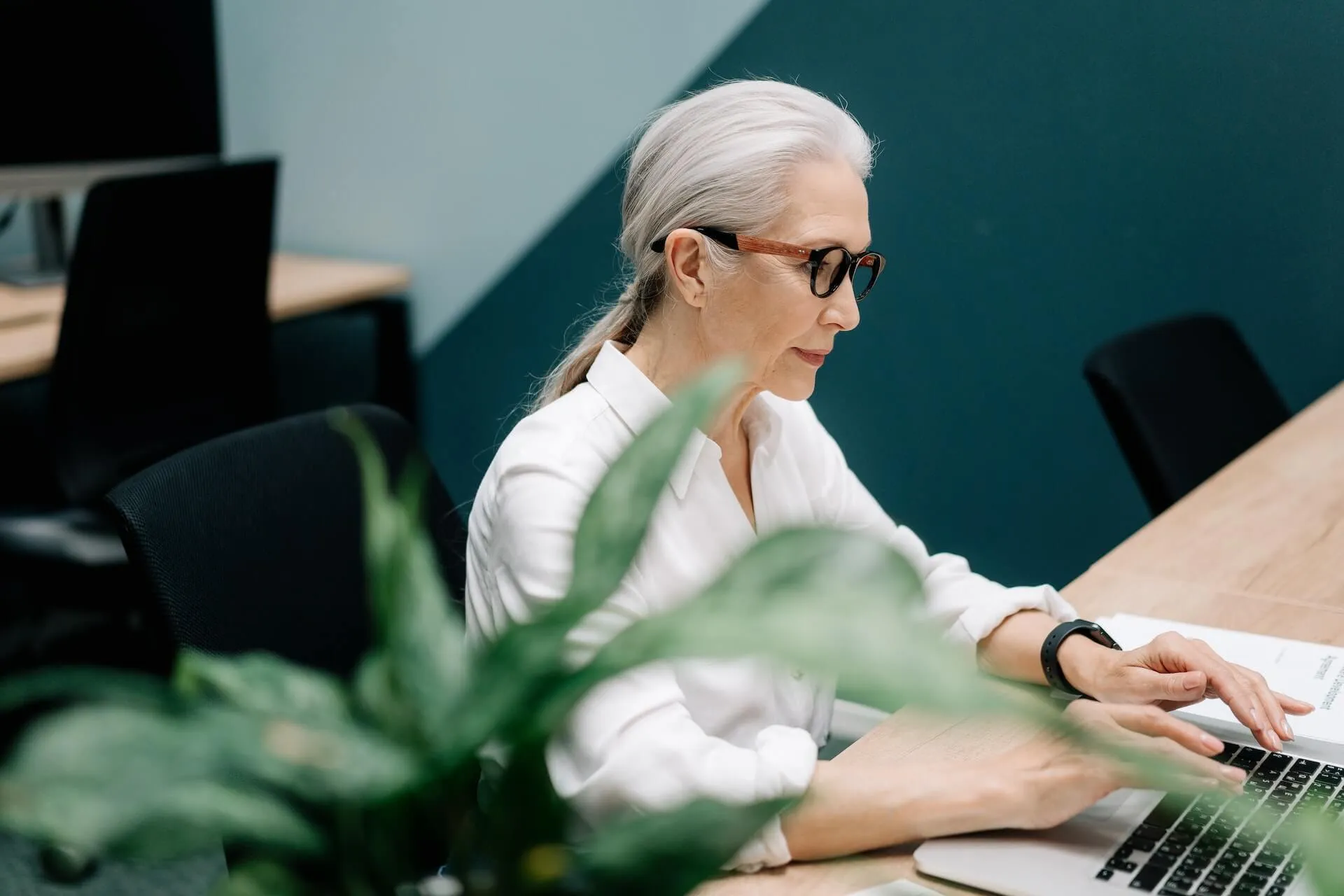 Marketing specialist work on the laptop