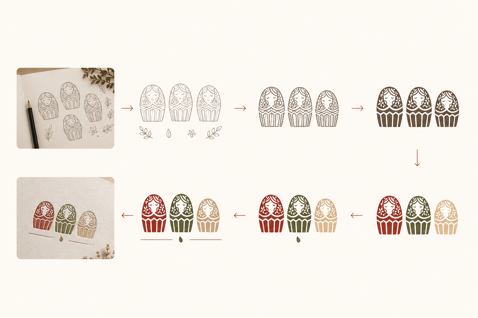 Medovik + Leaf logo creation process