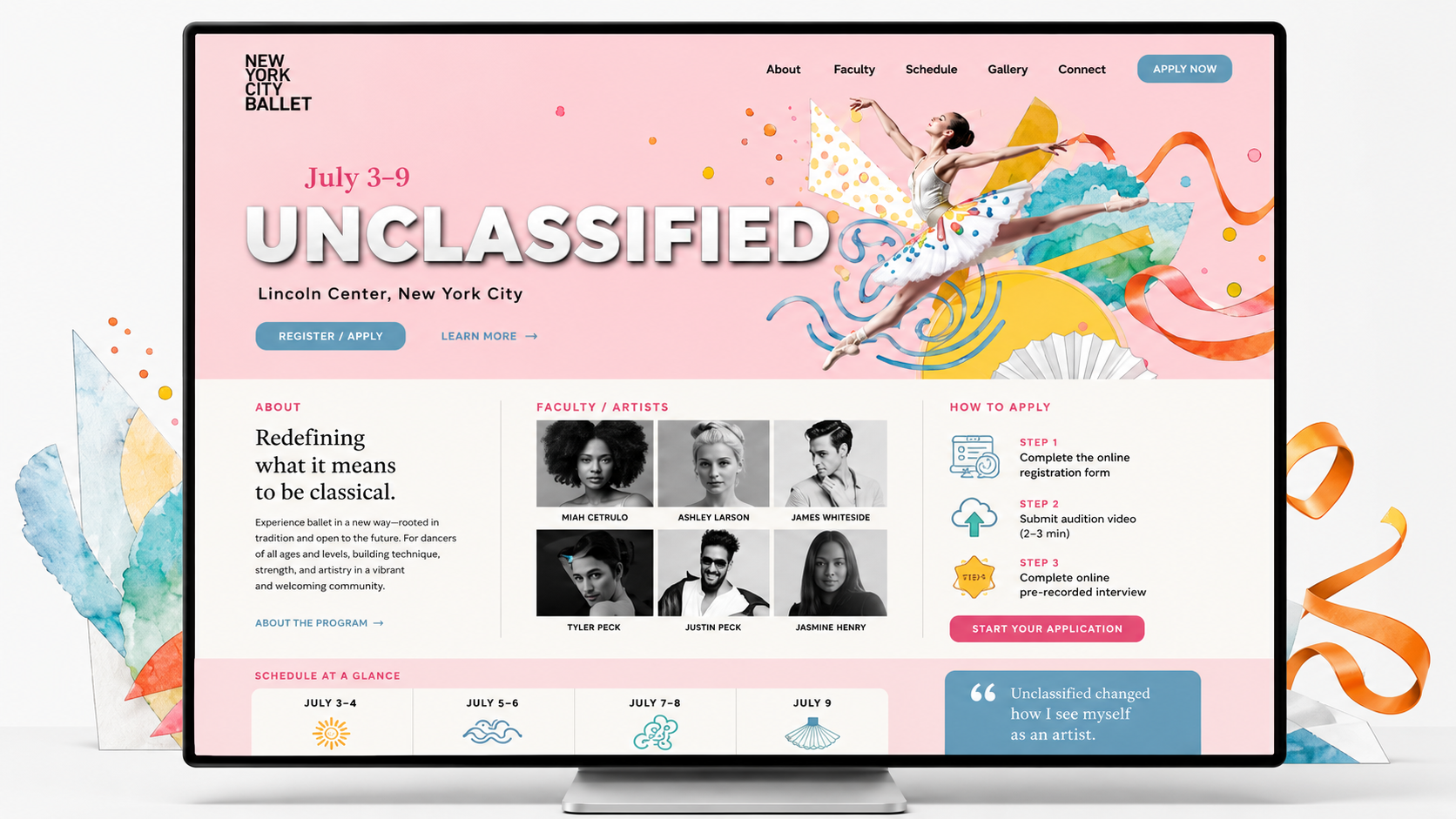 Unclassified desktop website mockup
