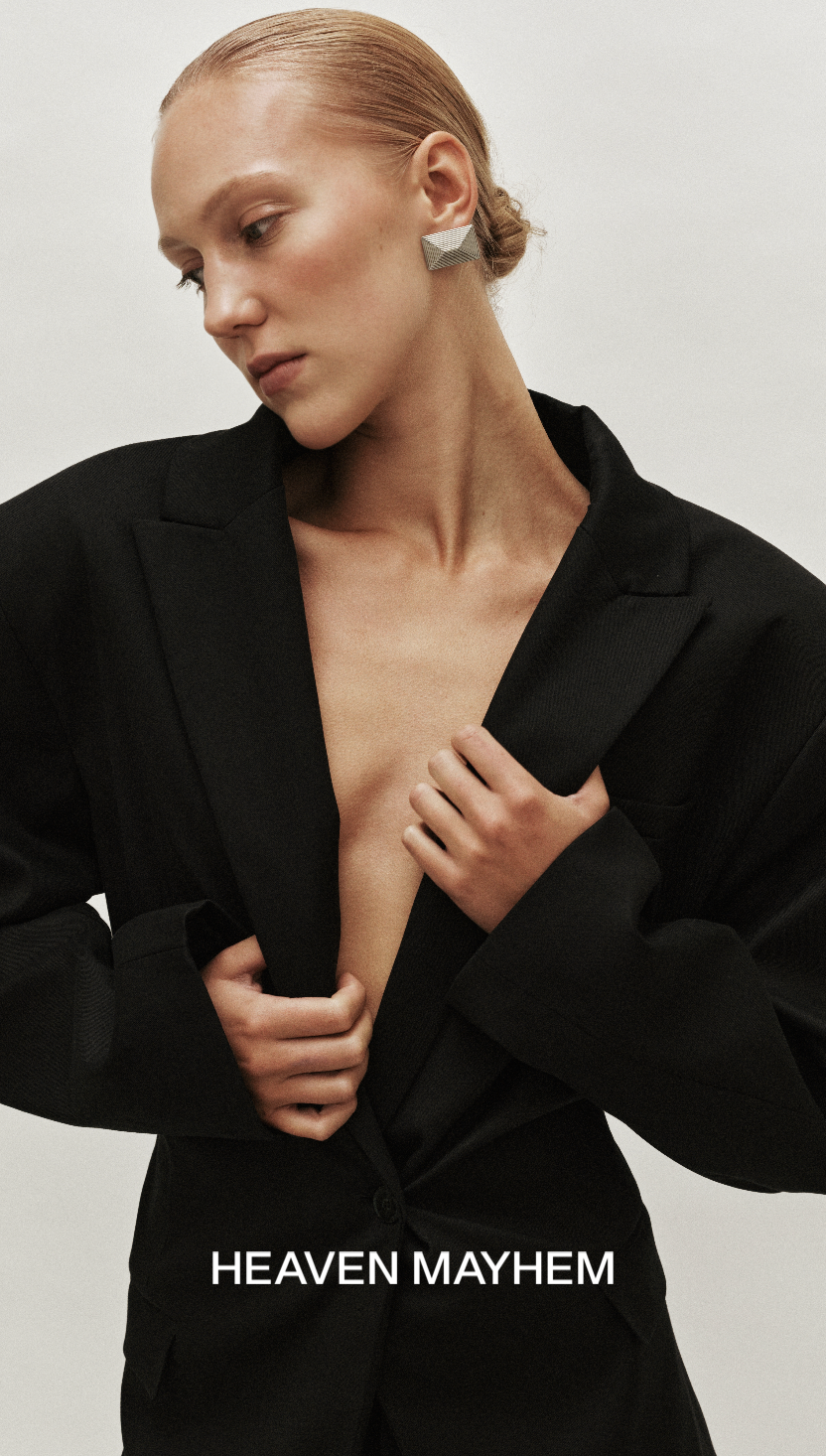 Primary logo over fashion portrait