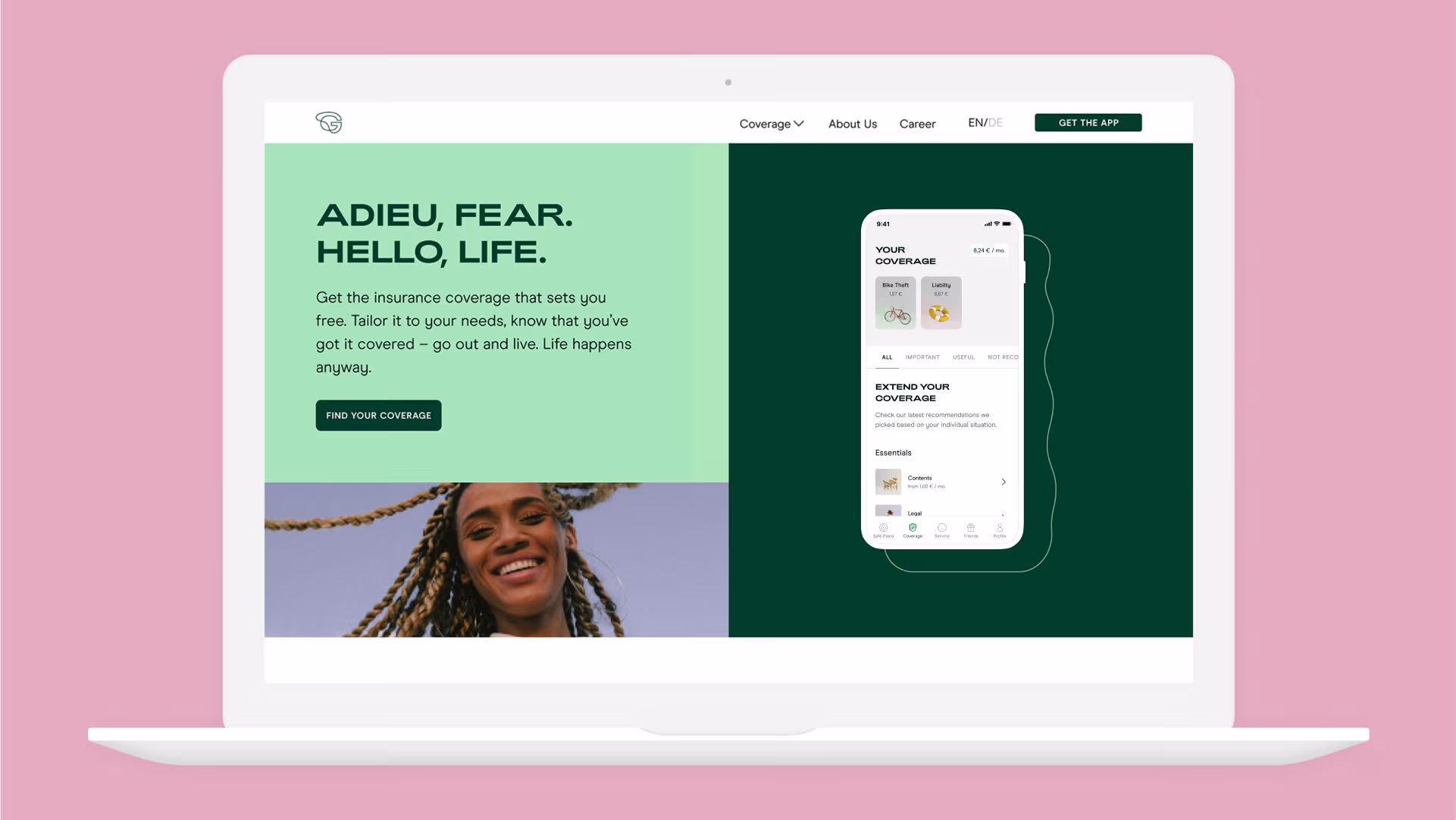 Getsafe Webseite