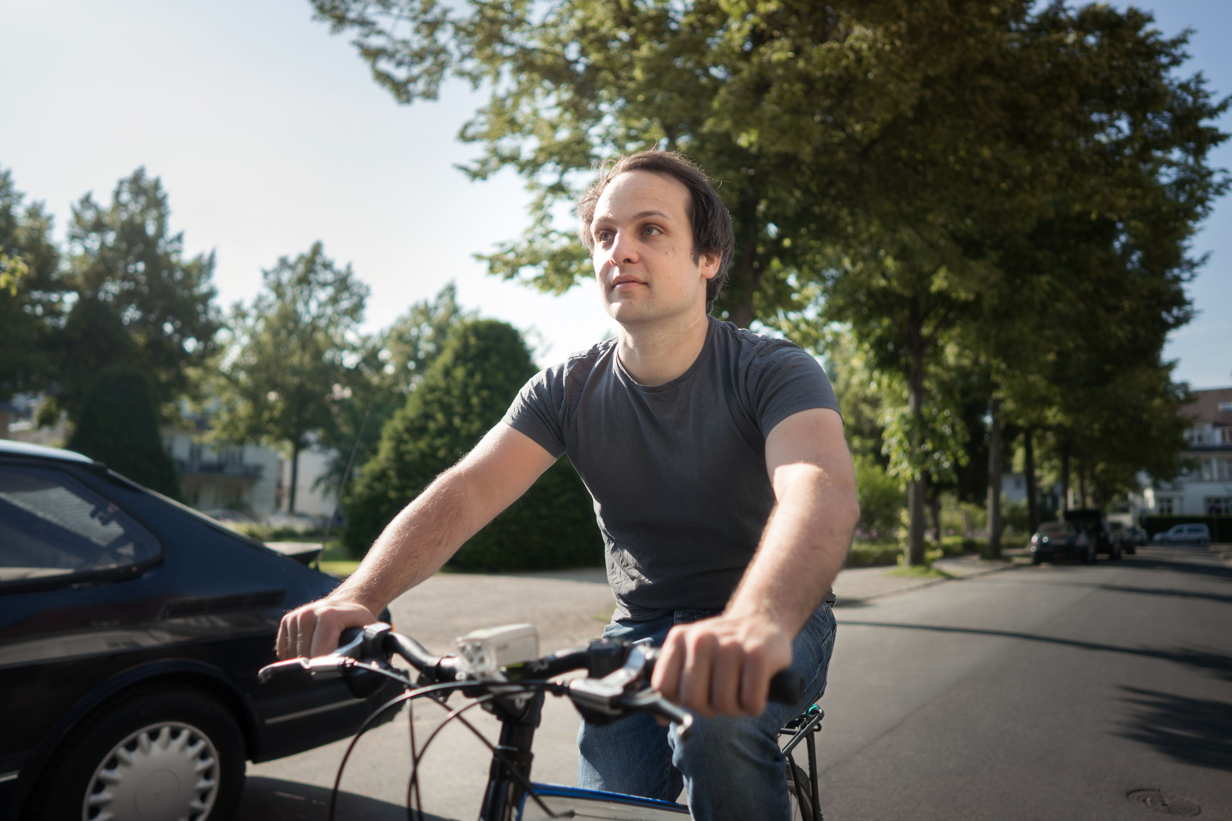 Konrad riding a bike