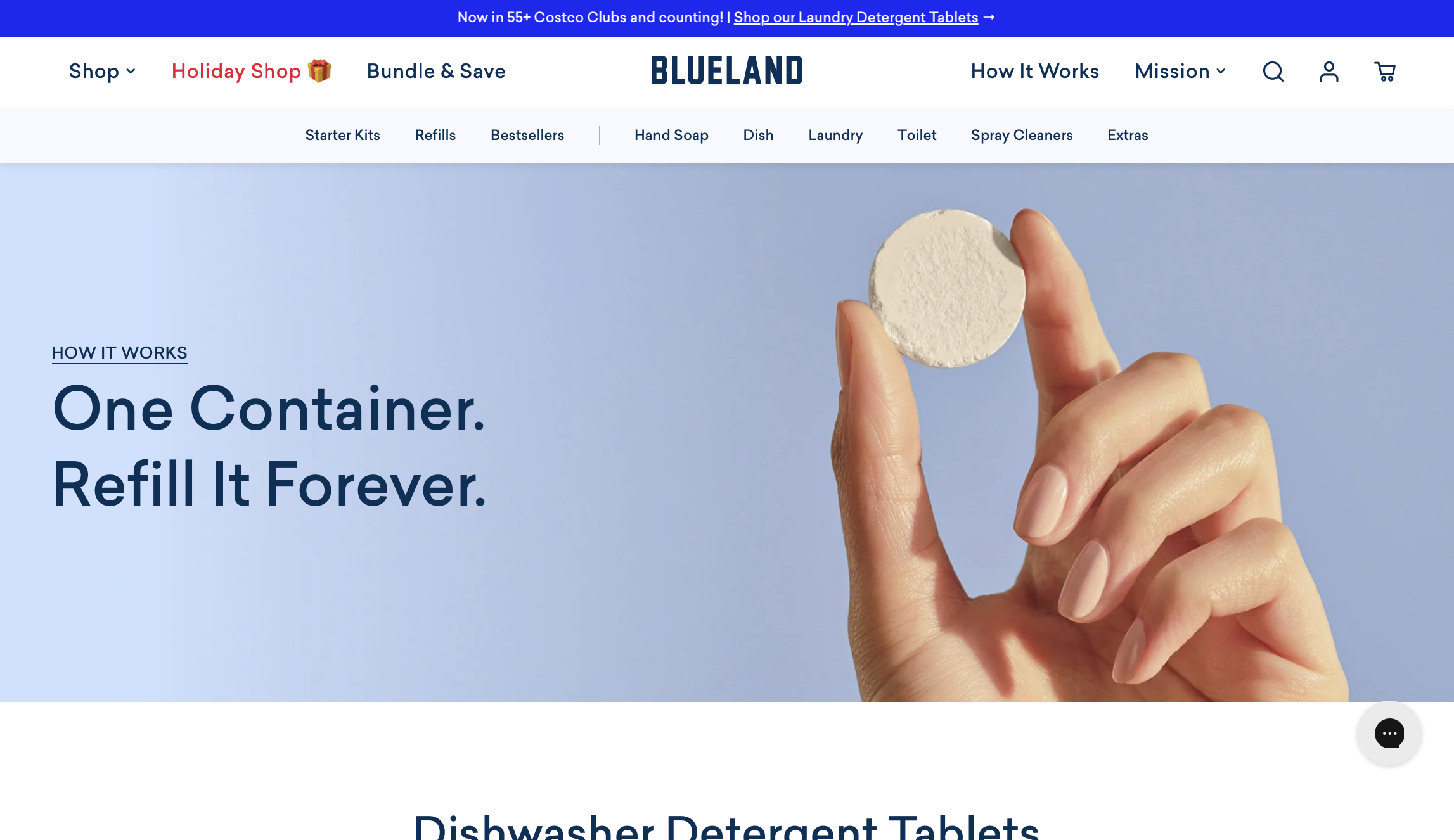 blueland website screengrab