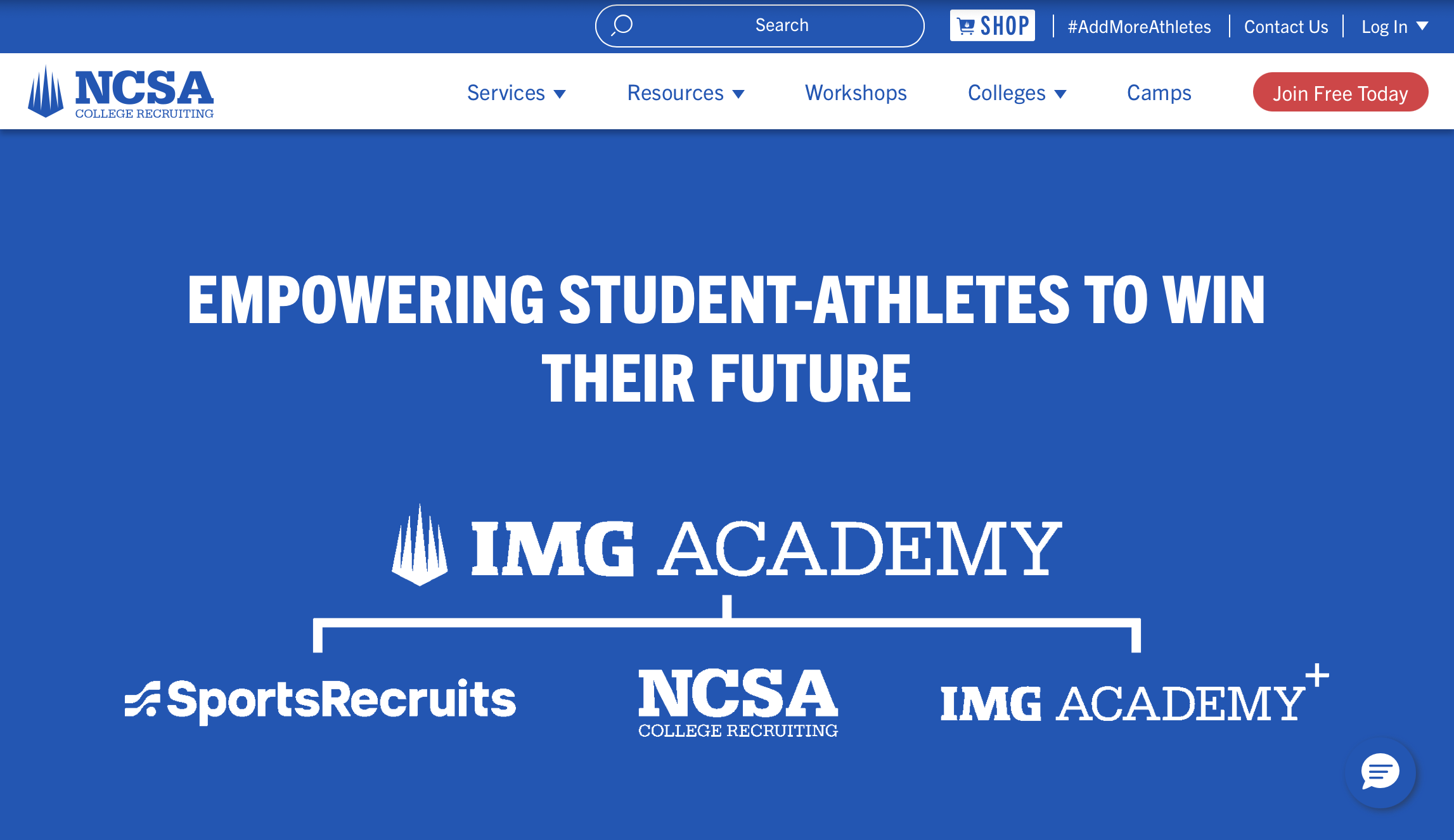 sports recruiting web site screen grab