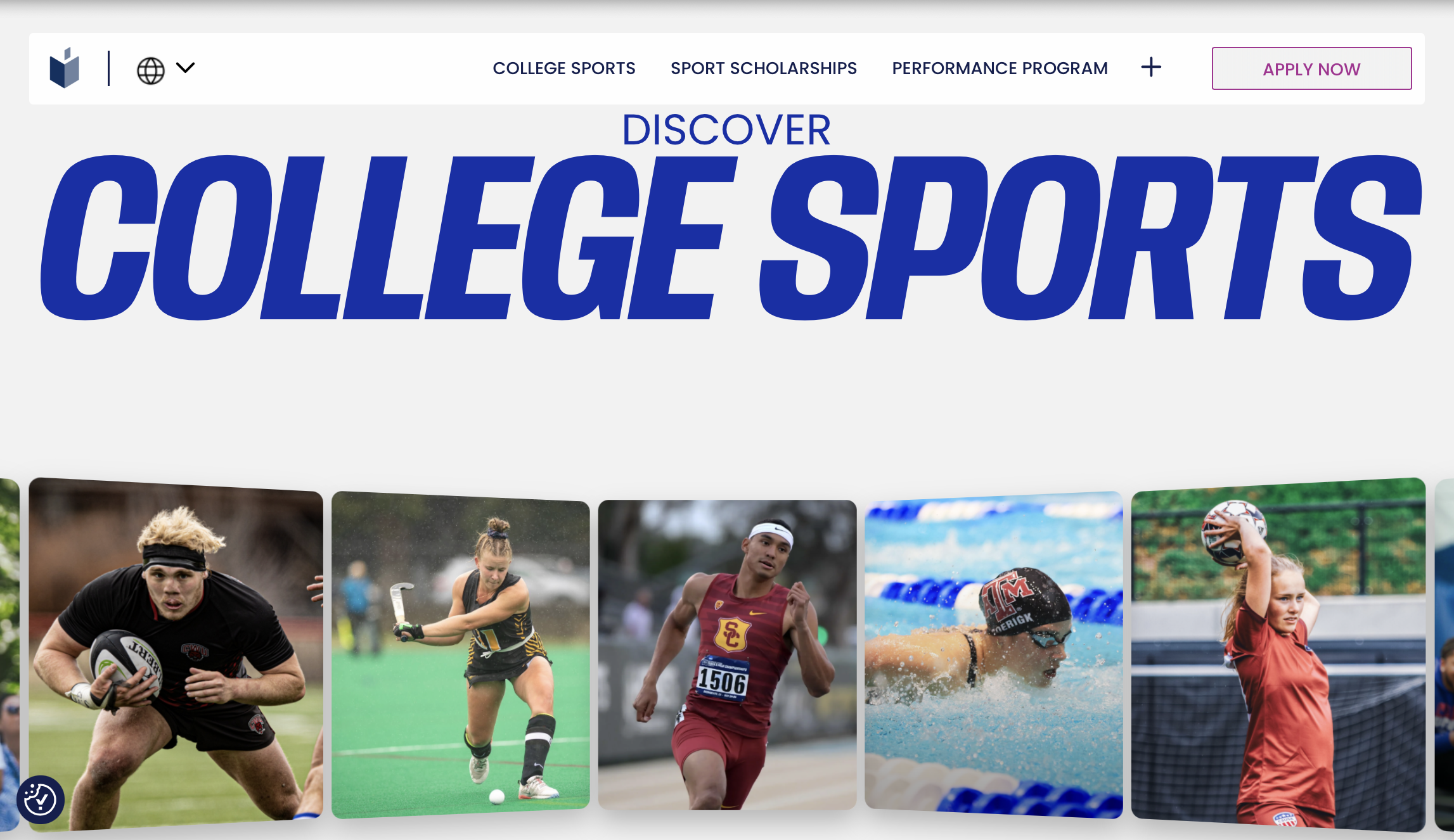 sports recruiting web site screen grab