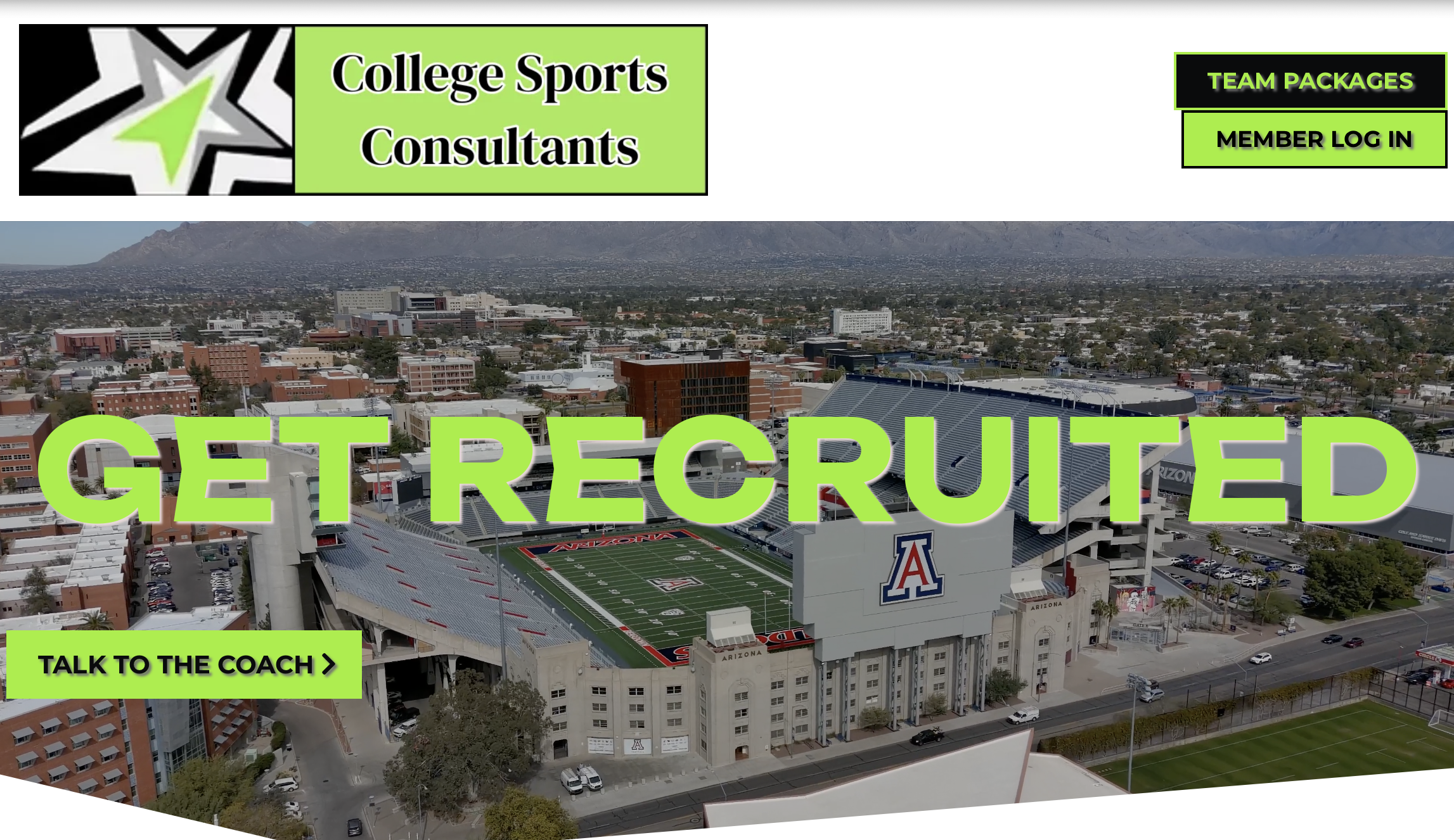 sports recruiting web site screen grab