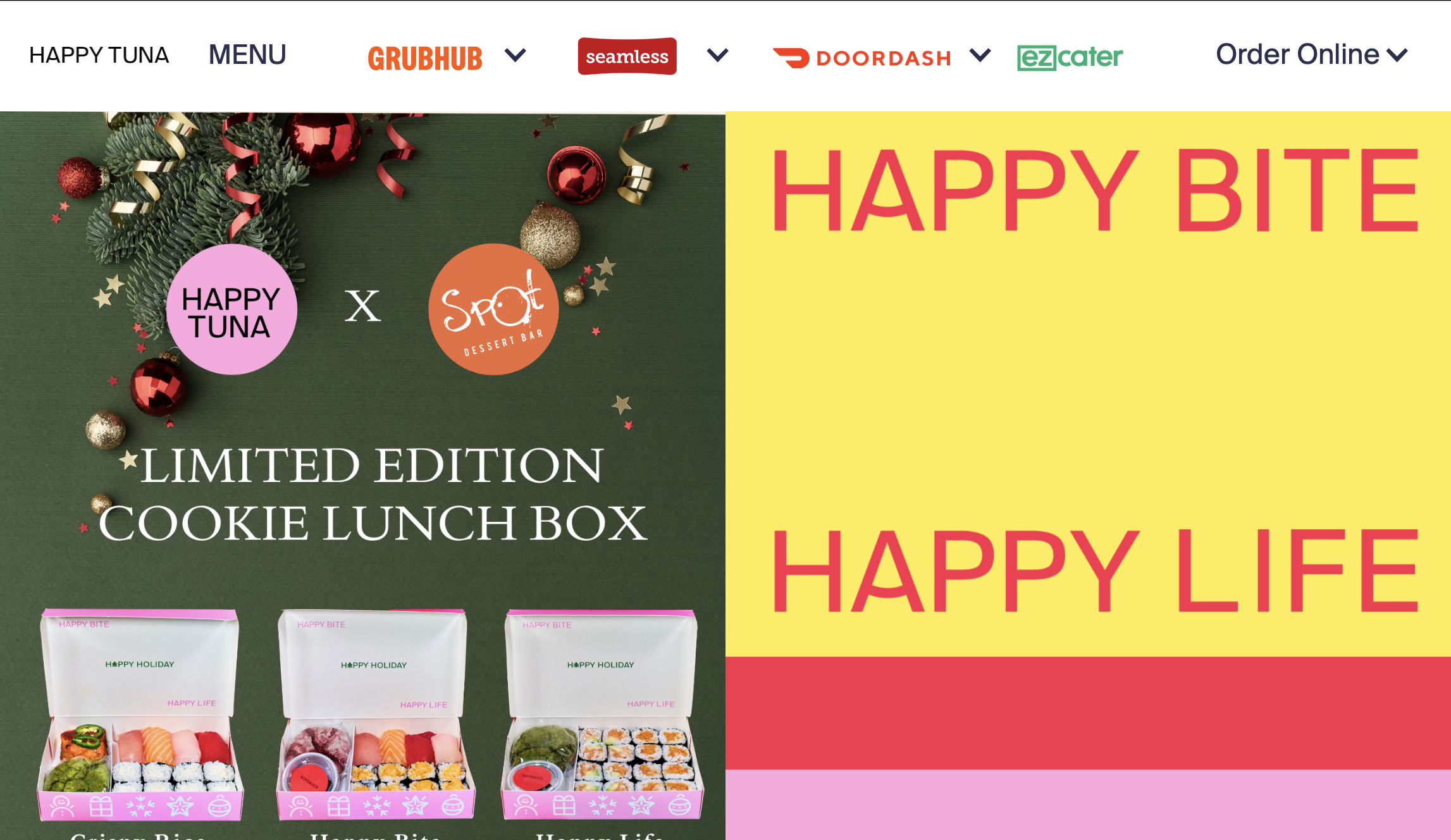 Happy Tuna landing page.