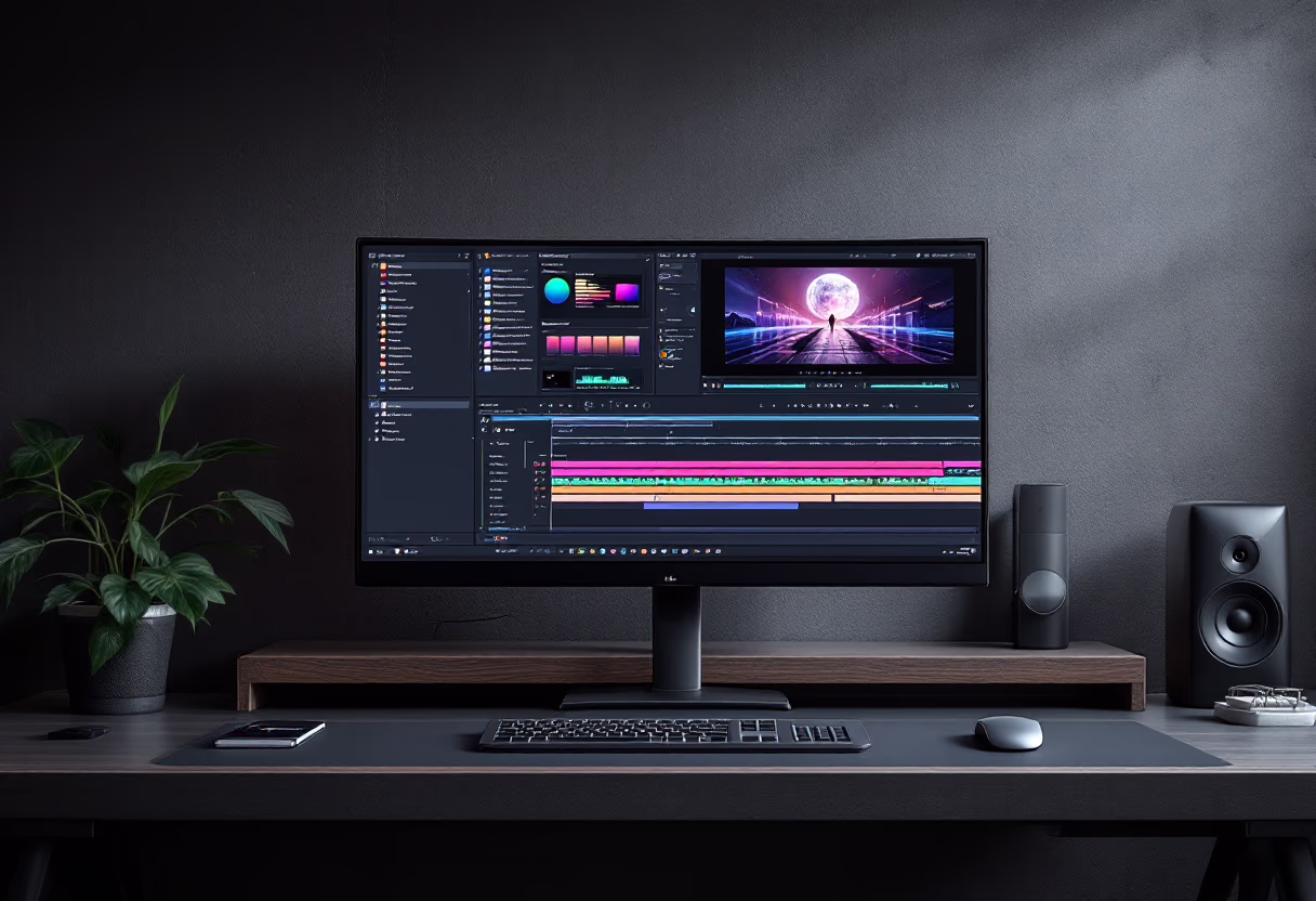 image of video editing software on a computer screen
