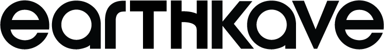 EARTHKAVE wordmark logo in bold black letters with a stylized letter K.
