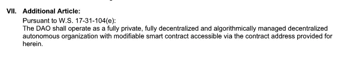 seventh section of the DAO LLC document