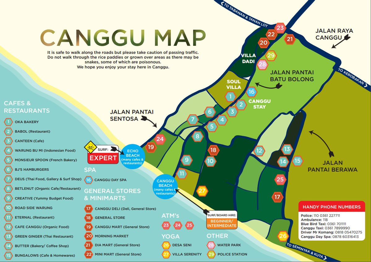 Canggu map from pinterest