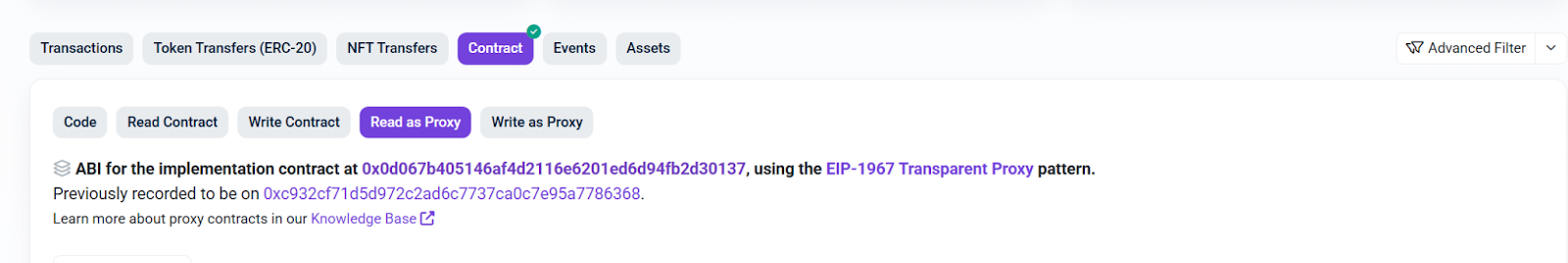 click the "Read as Proxy" section