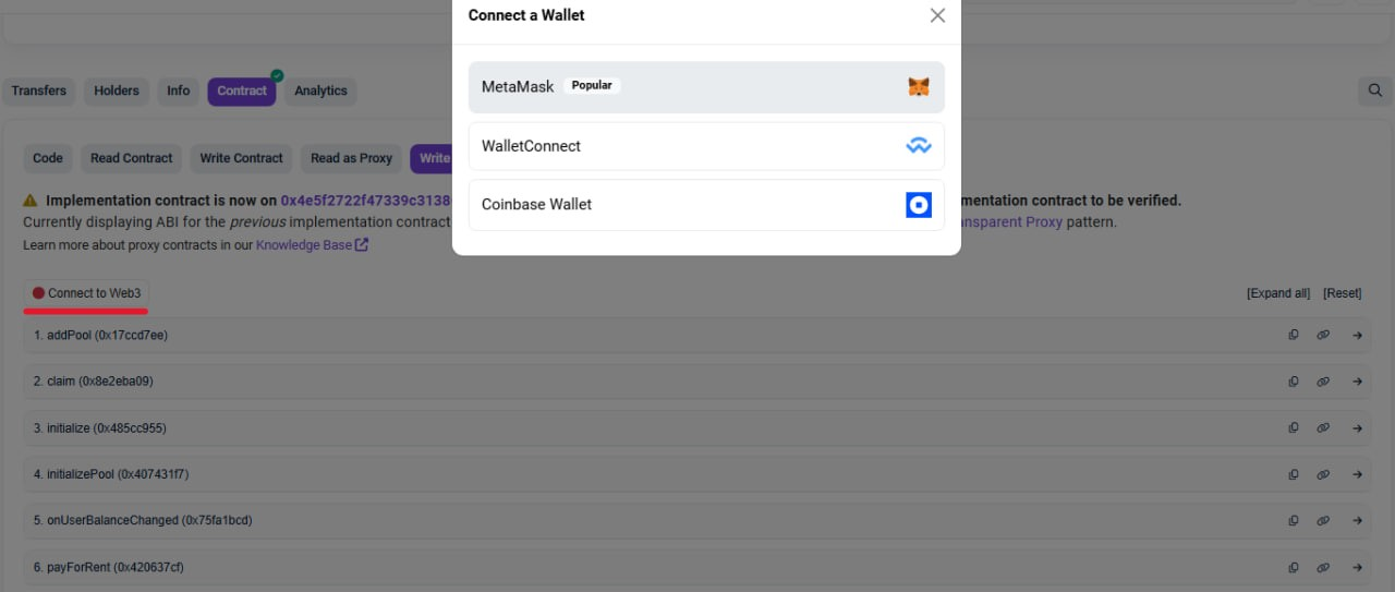 how to collect rent trough smart contract step 3