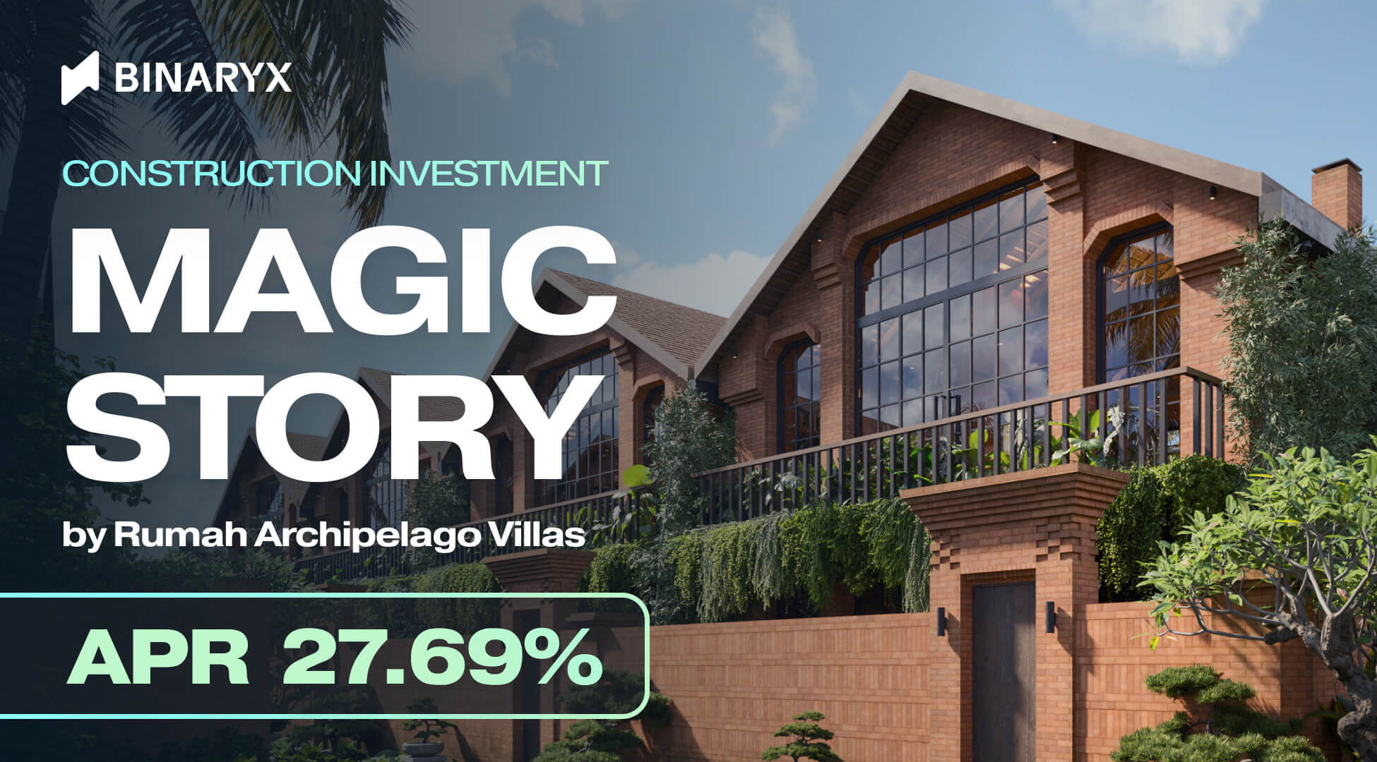 Magic Story : investissement en construction de villa par Rumah Archipelago Villas avec jusqu'a 27,69 % de TRA