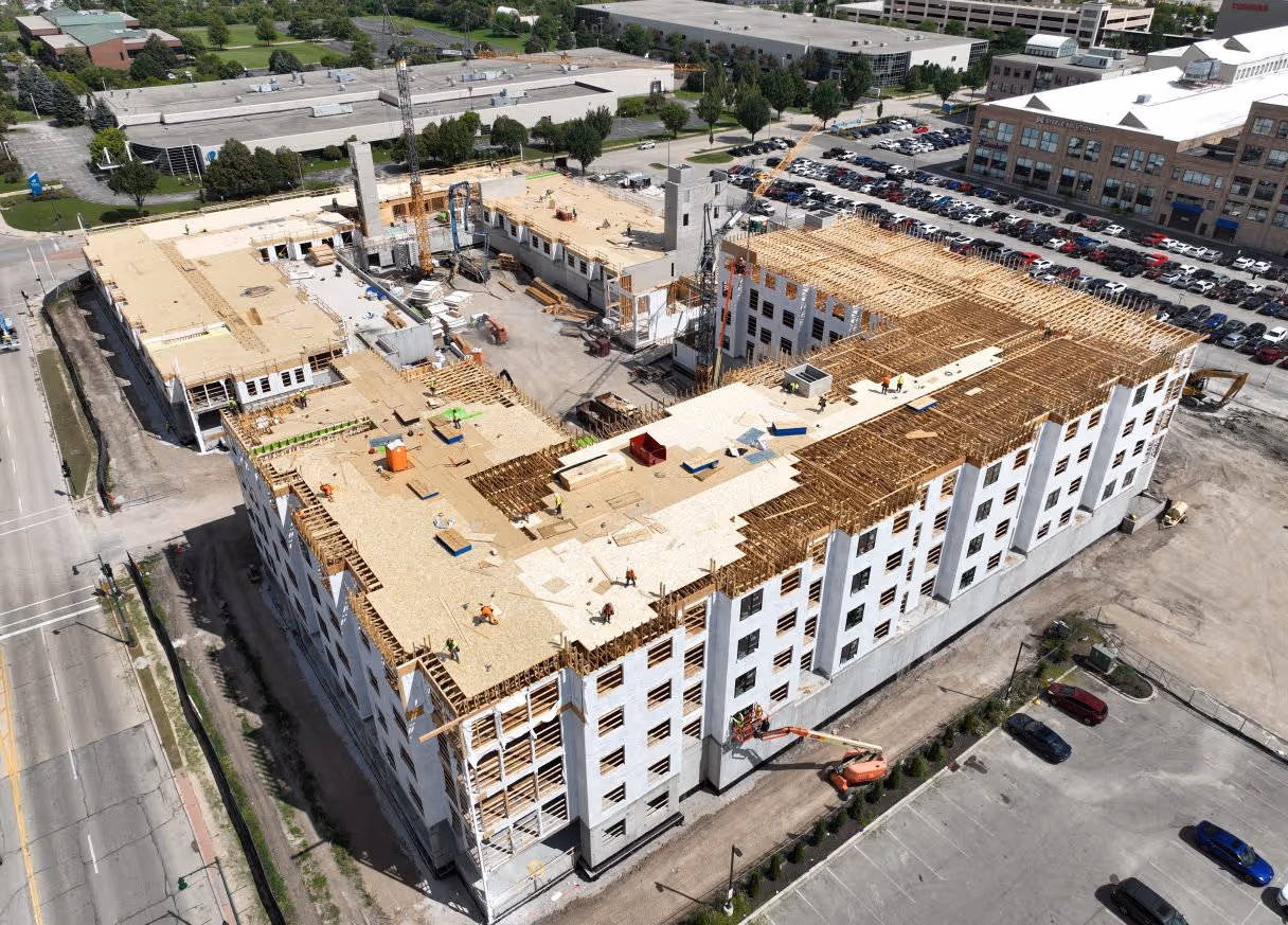 Picture of the Apiary framed by DC Materials LLC