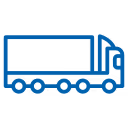 Blue semi-trailer icon
