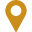 Golden map location pin icon