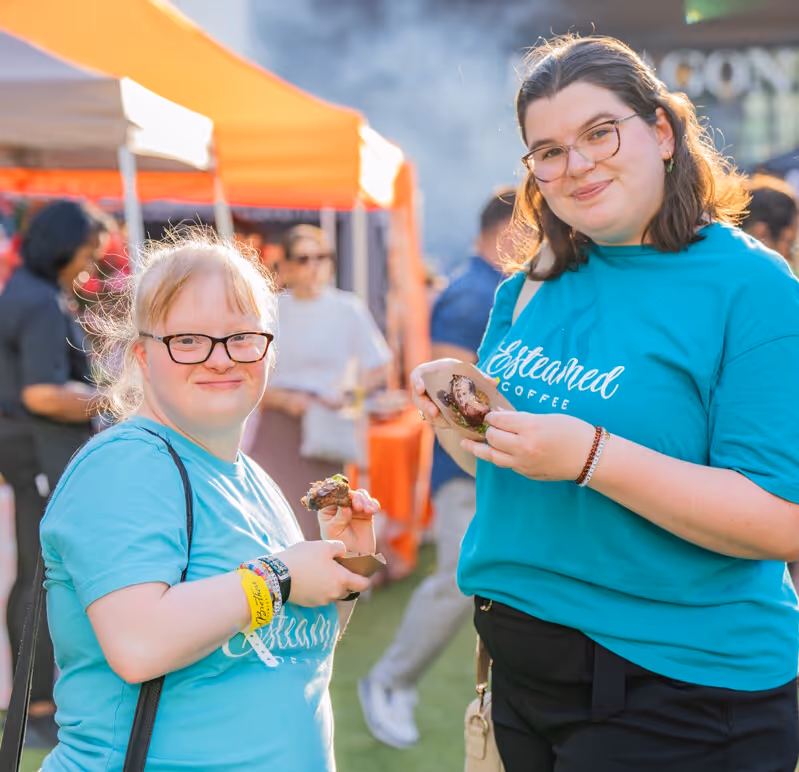 Two volunteers from Esteamed Coffee at the Maggy Awards