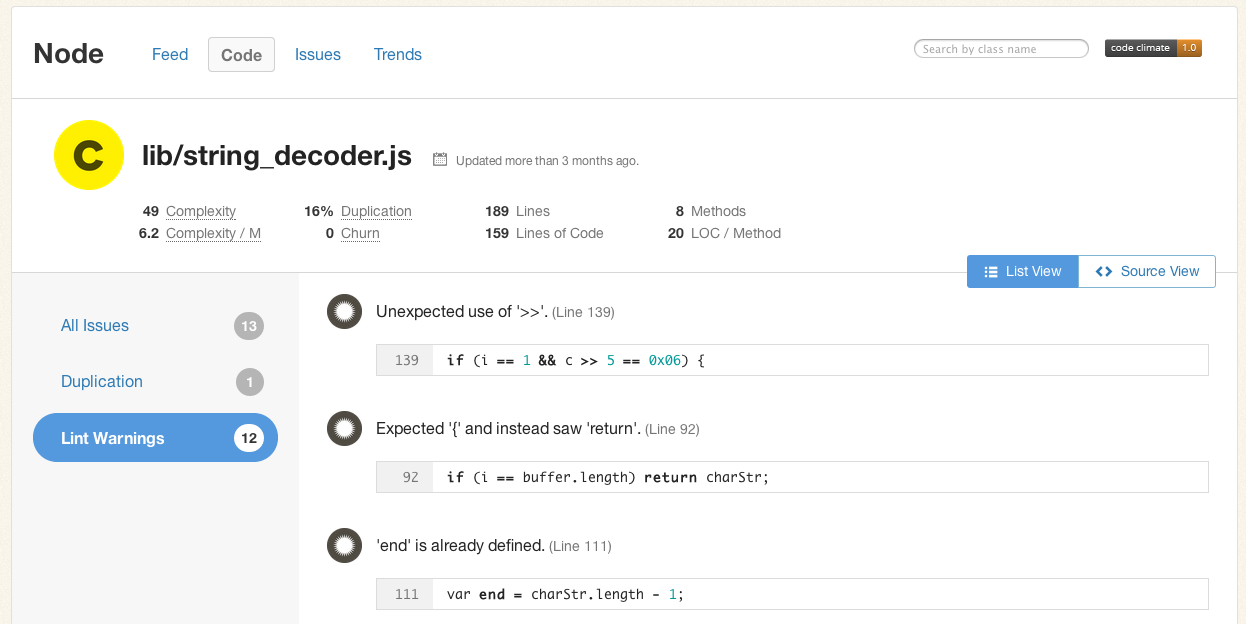JavaScript Lint Warnings