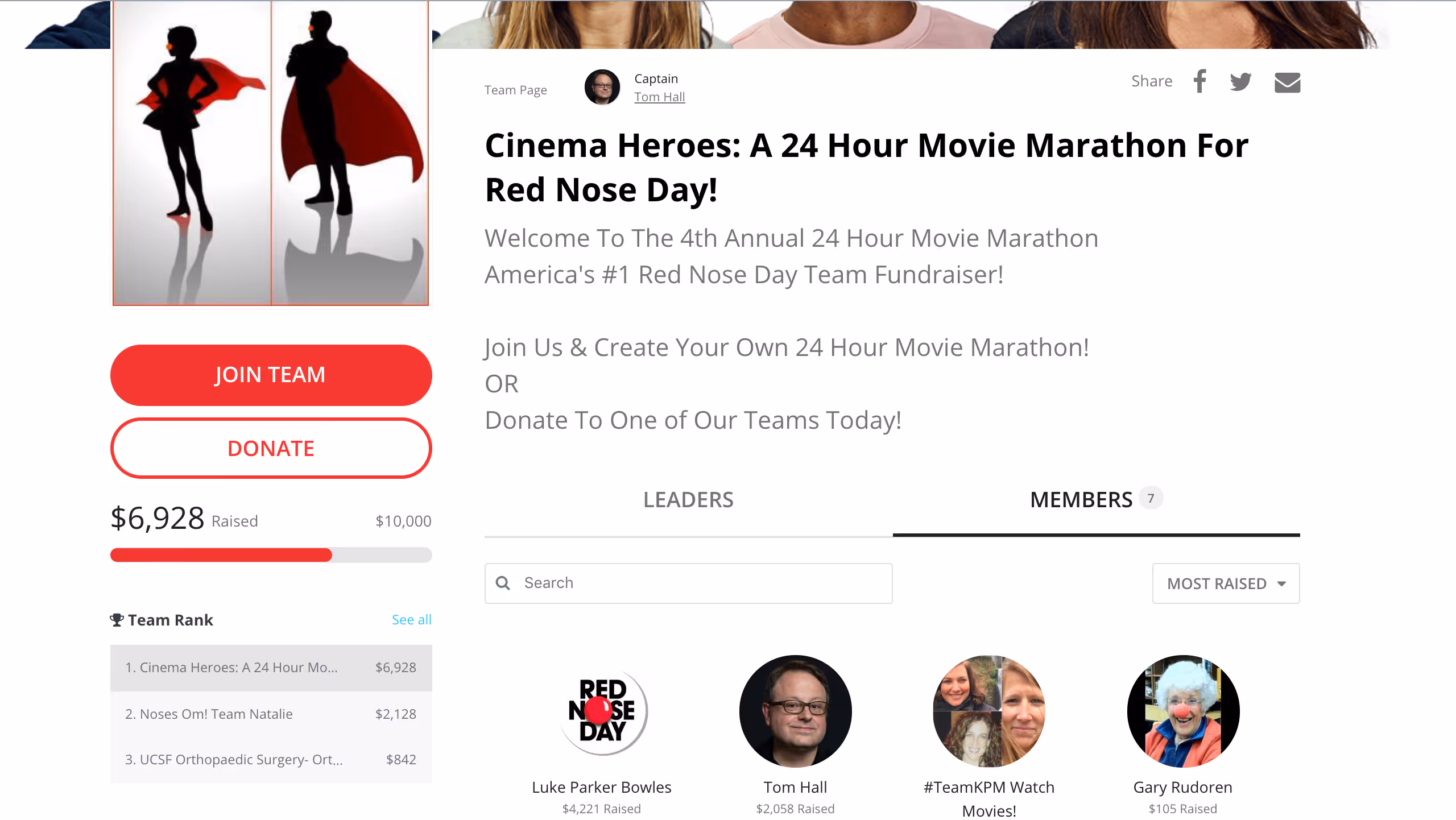 Movie fundraiser for Red Nose Day