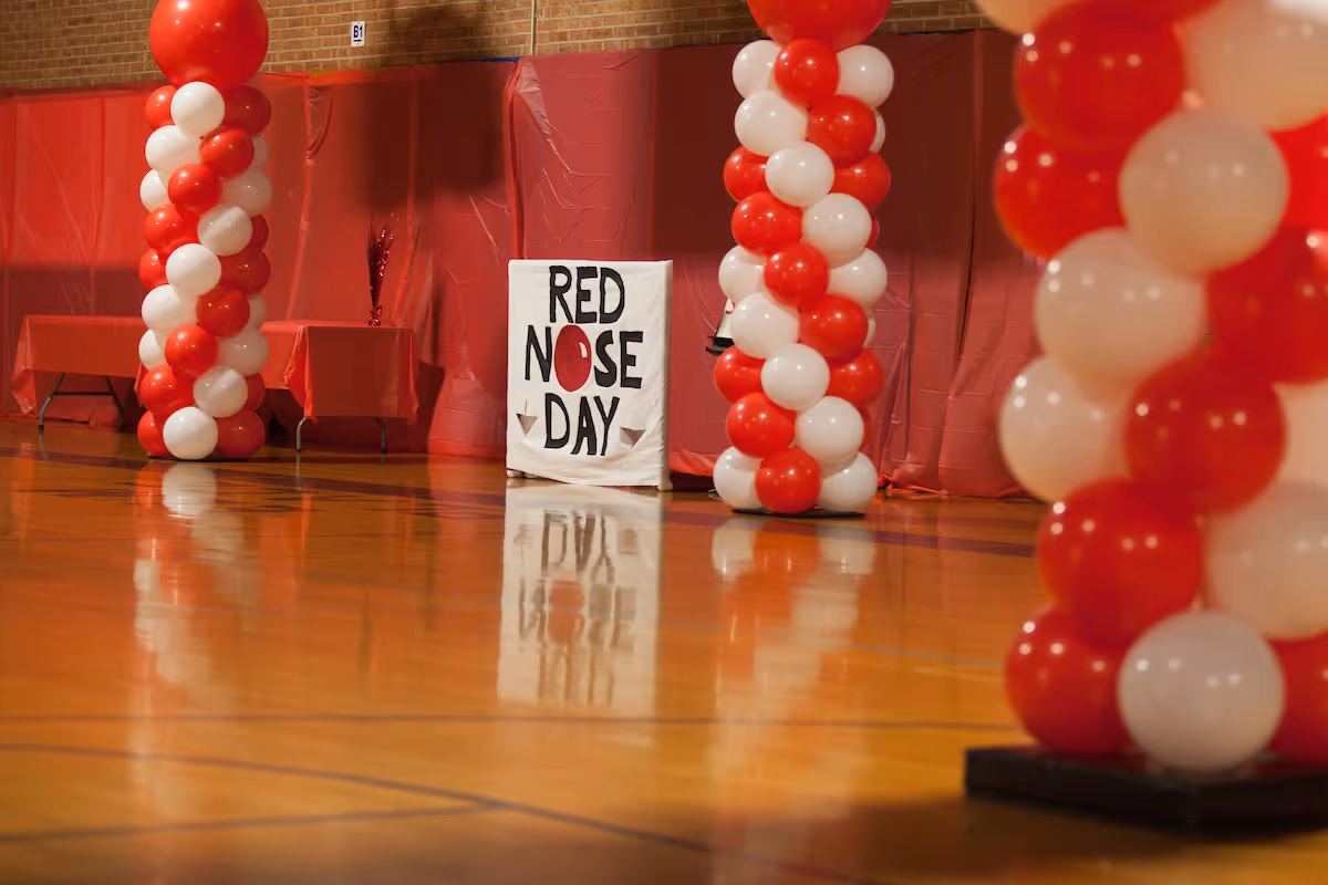 The gym at Elm Place Middle School.