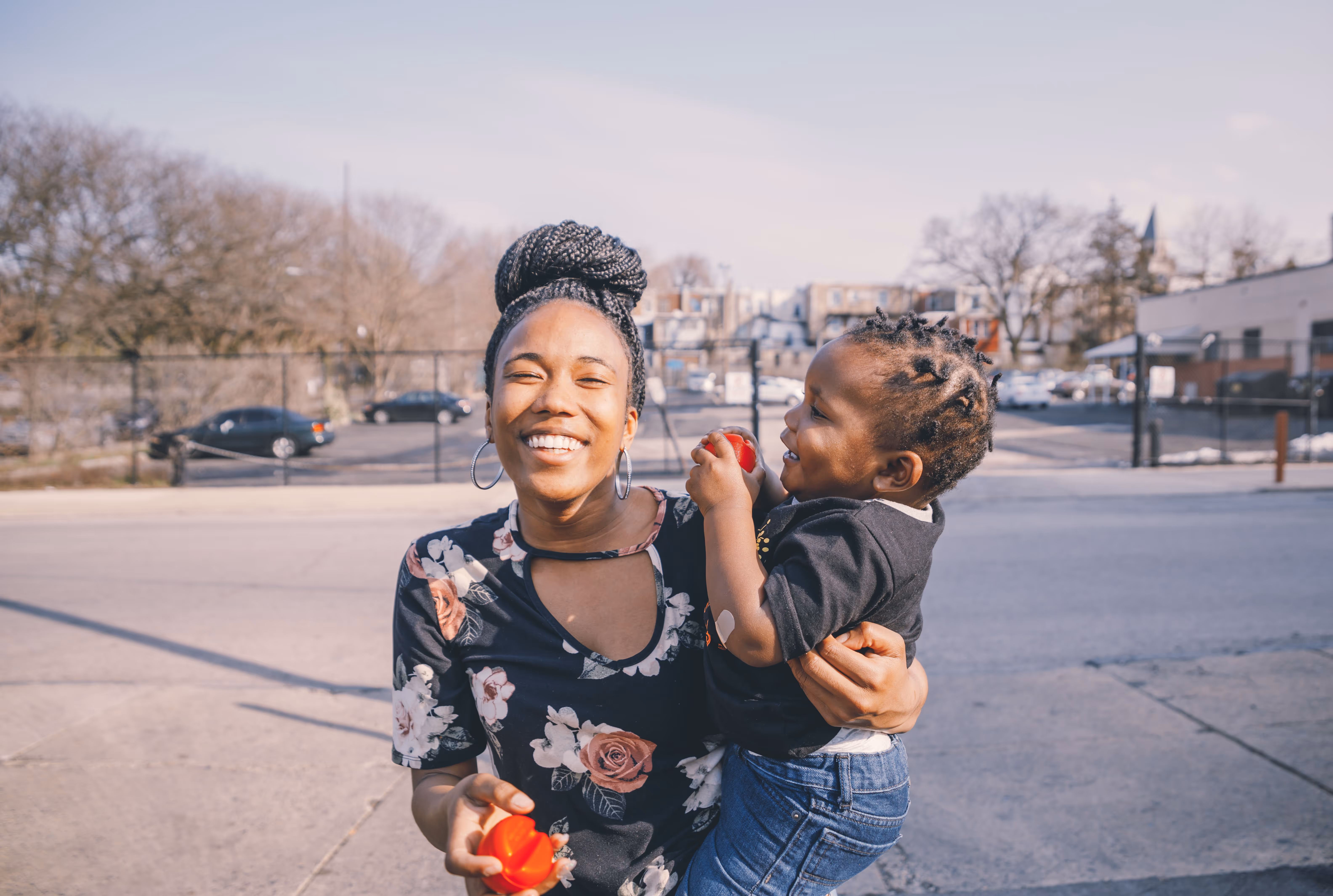 A young mother and her son who have benefitted from shelter at Covenant House Philadelphia, helping the homeless