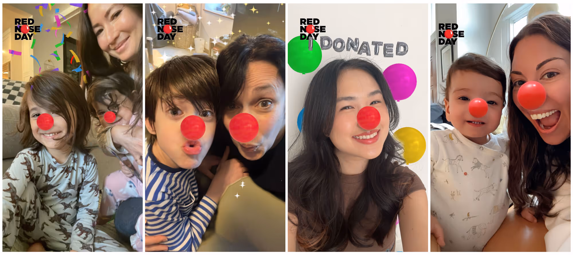 People using the Red Nose Day filter