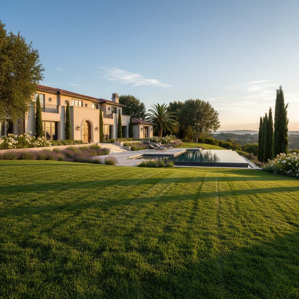 a lawn at a nice house