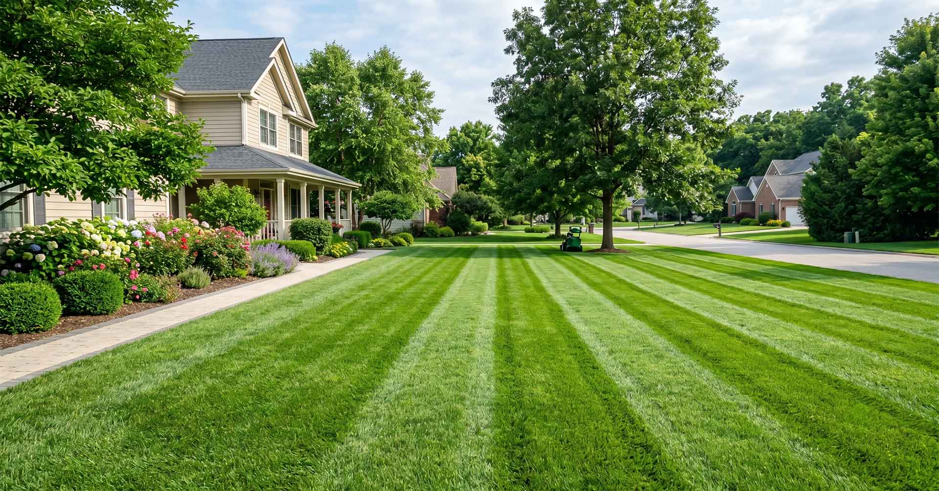 Healthy North Texas lawn maintained with weekly mowing