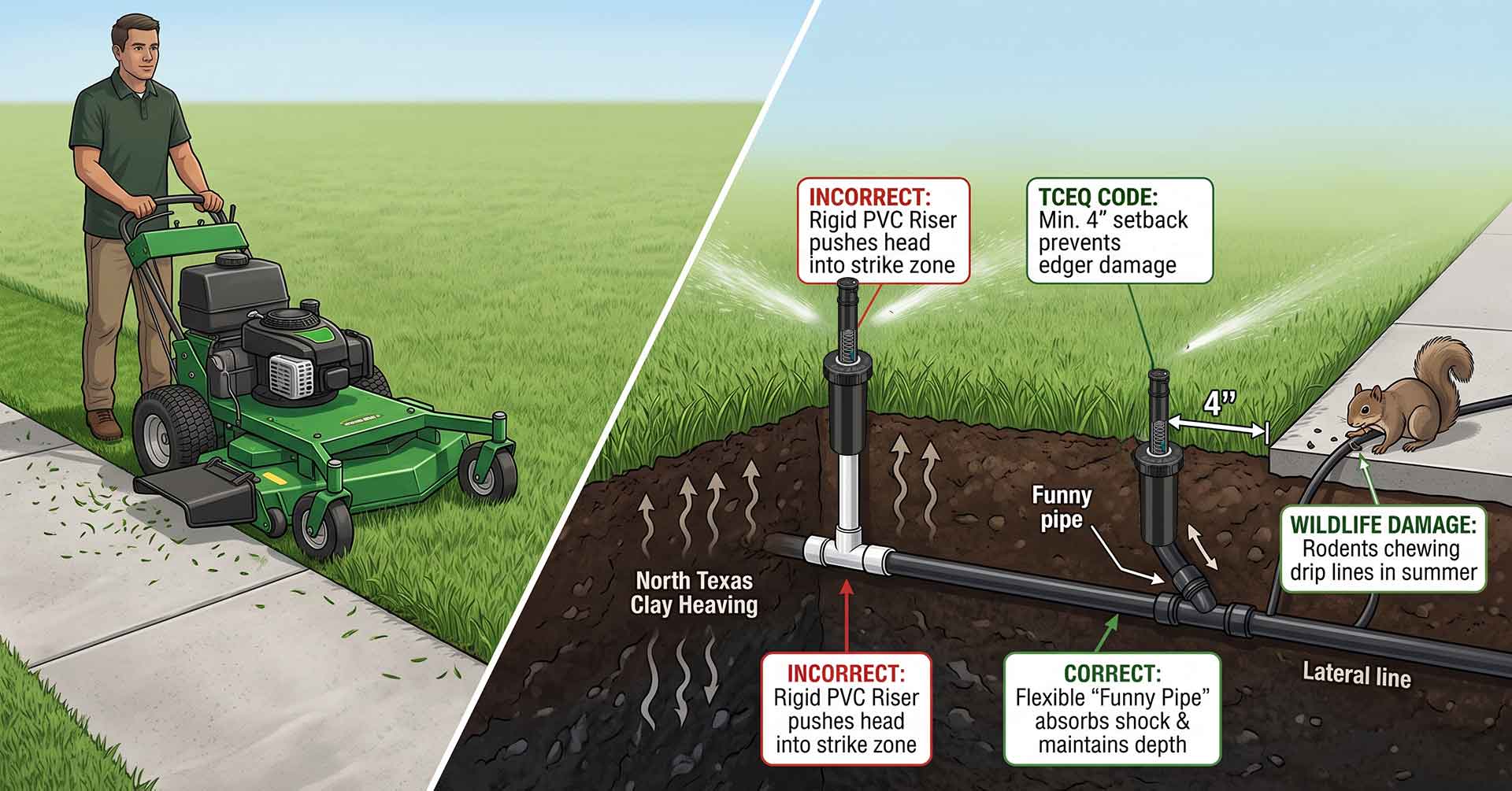 The $1,000 Sprinkler Bill: Why Mowers Don’t Break Pipes & the Real Cause of Irrigation Damage