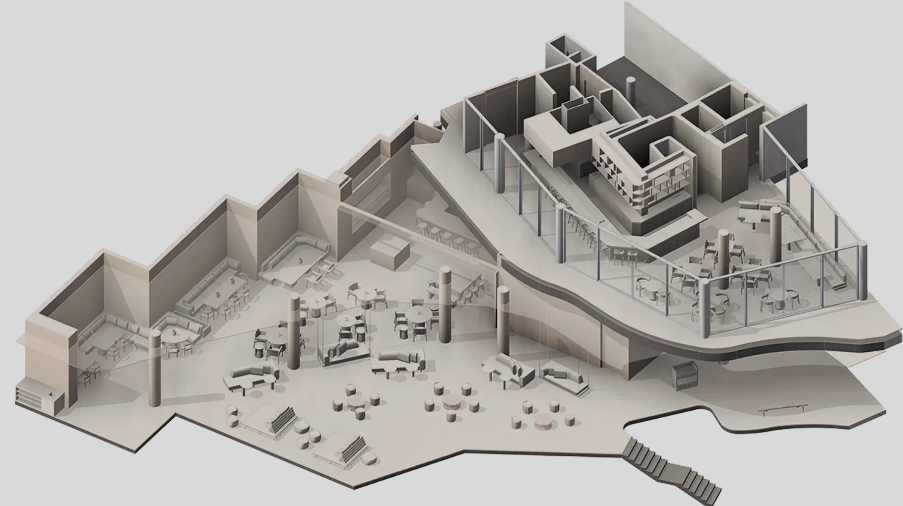 Detailed BIM model of an interior layout representing BIM and VDC services from design through construction