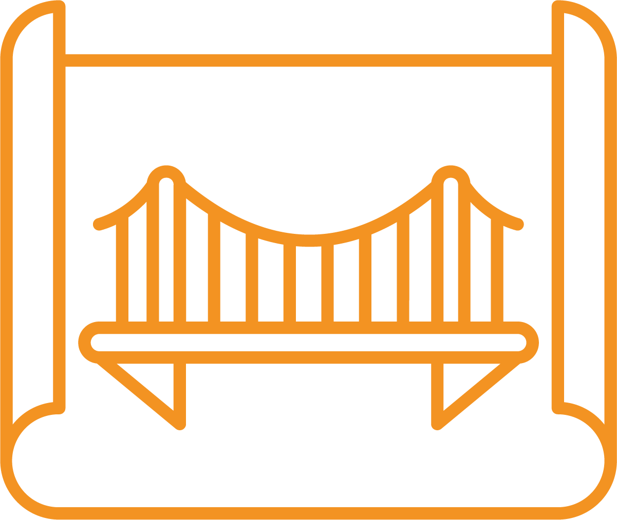 Engineering infrastructure icon with industrial building and technical layout