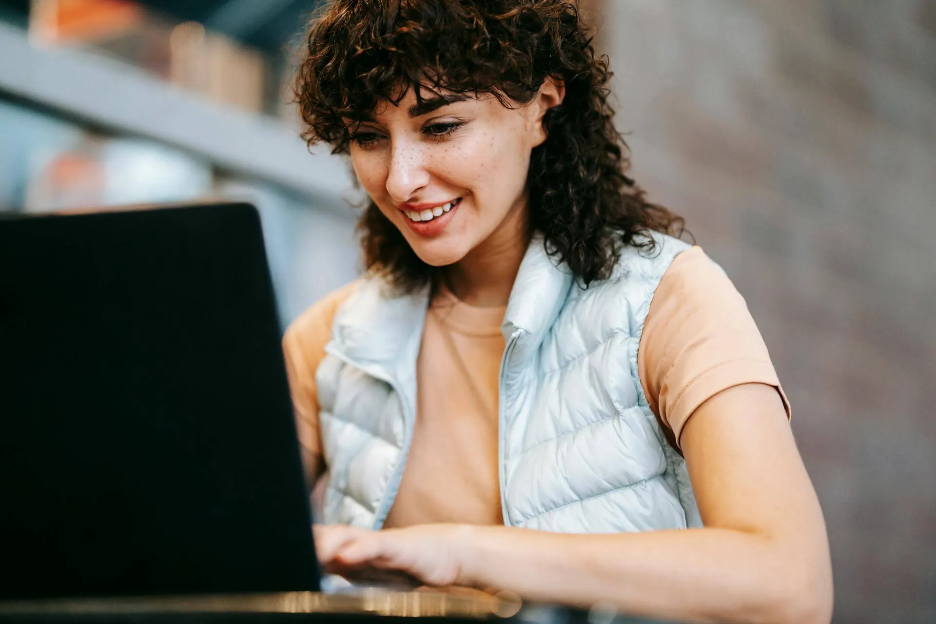 Marketing specialist work on the laptop
