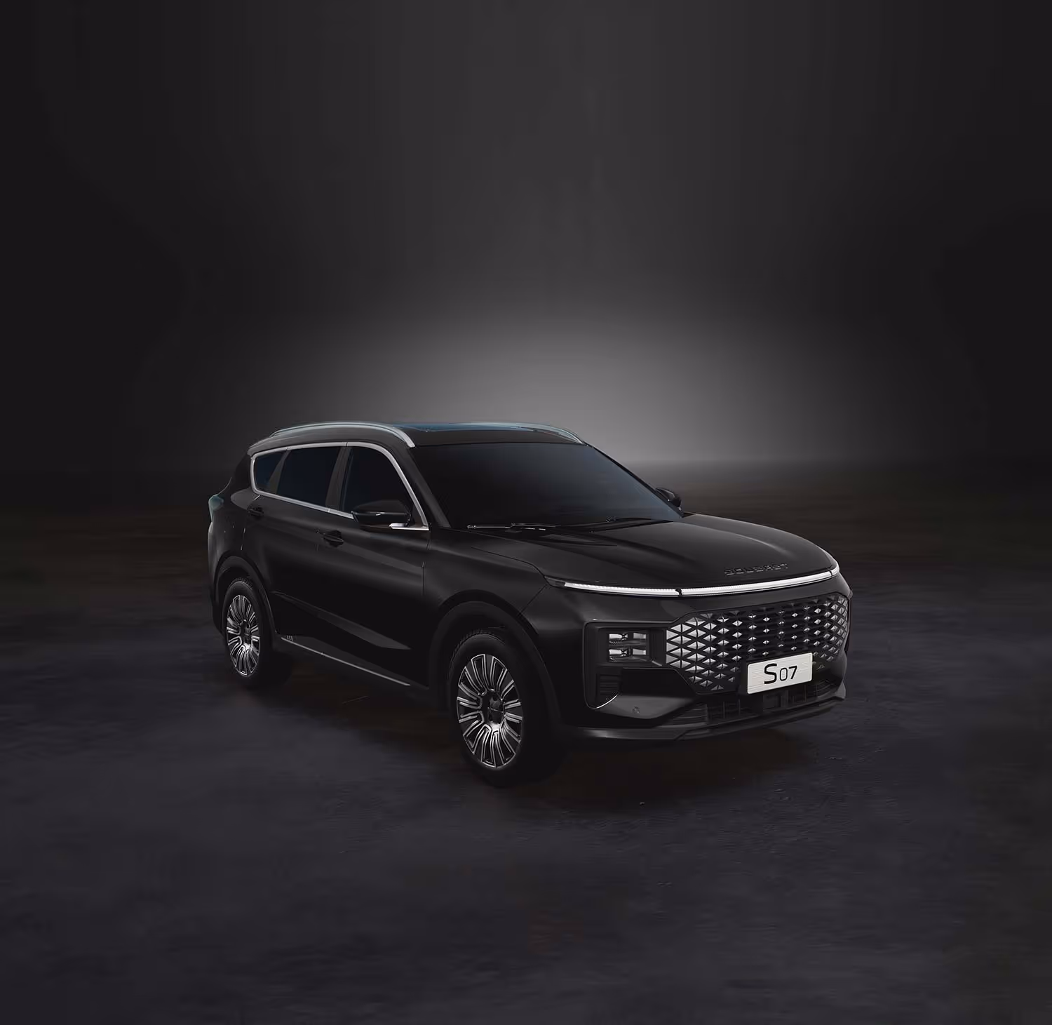 Carro Soueast modelo S07 vista frontal diagonal del color black