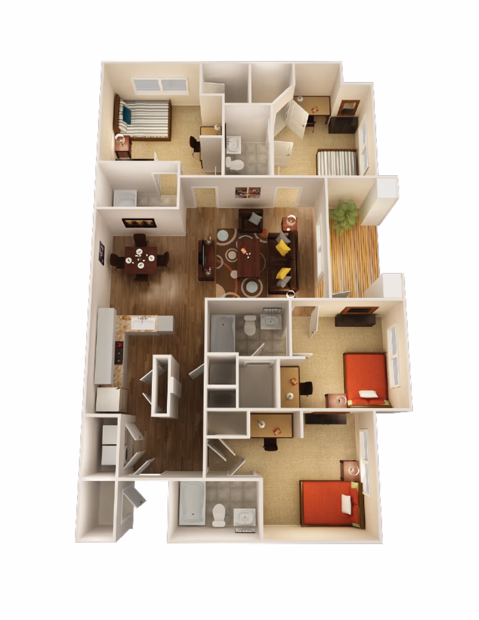 4 Bedroom Garden layout