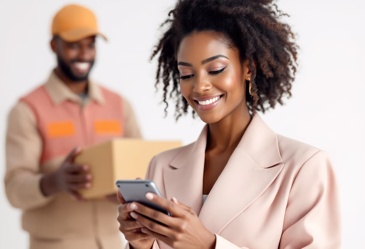 image of a customer signing for a delivery