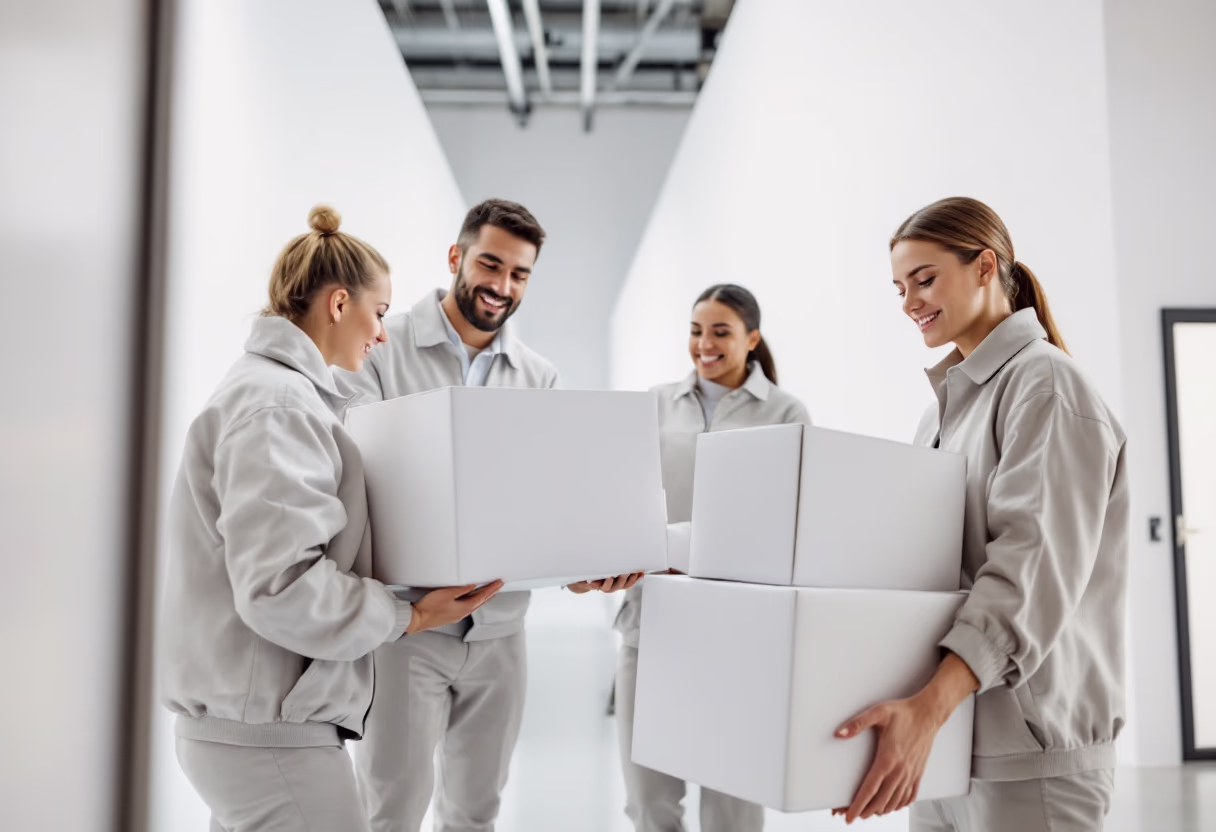 unloading boxes in storage facility