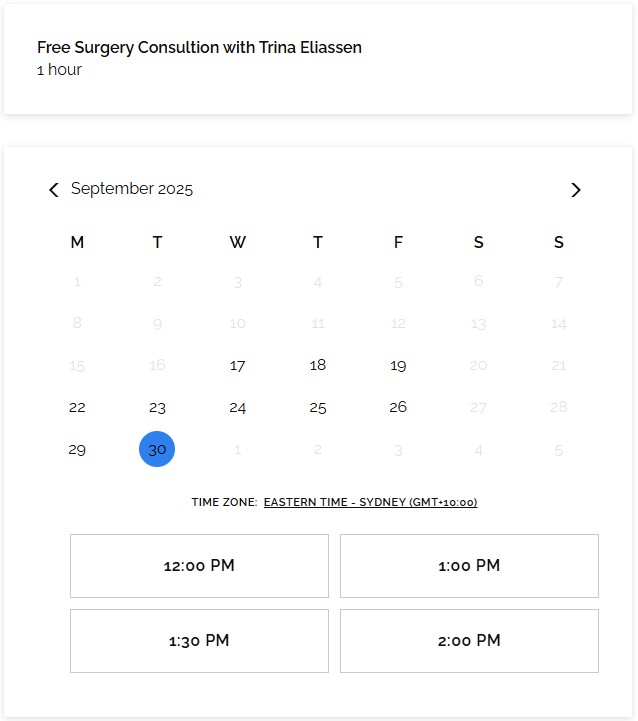 calendar example image for booking consult
