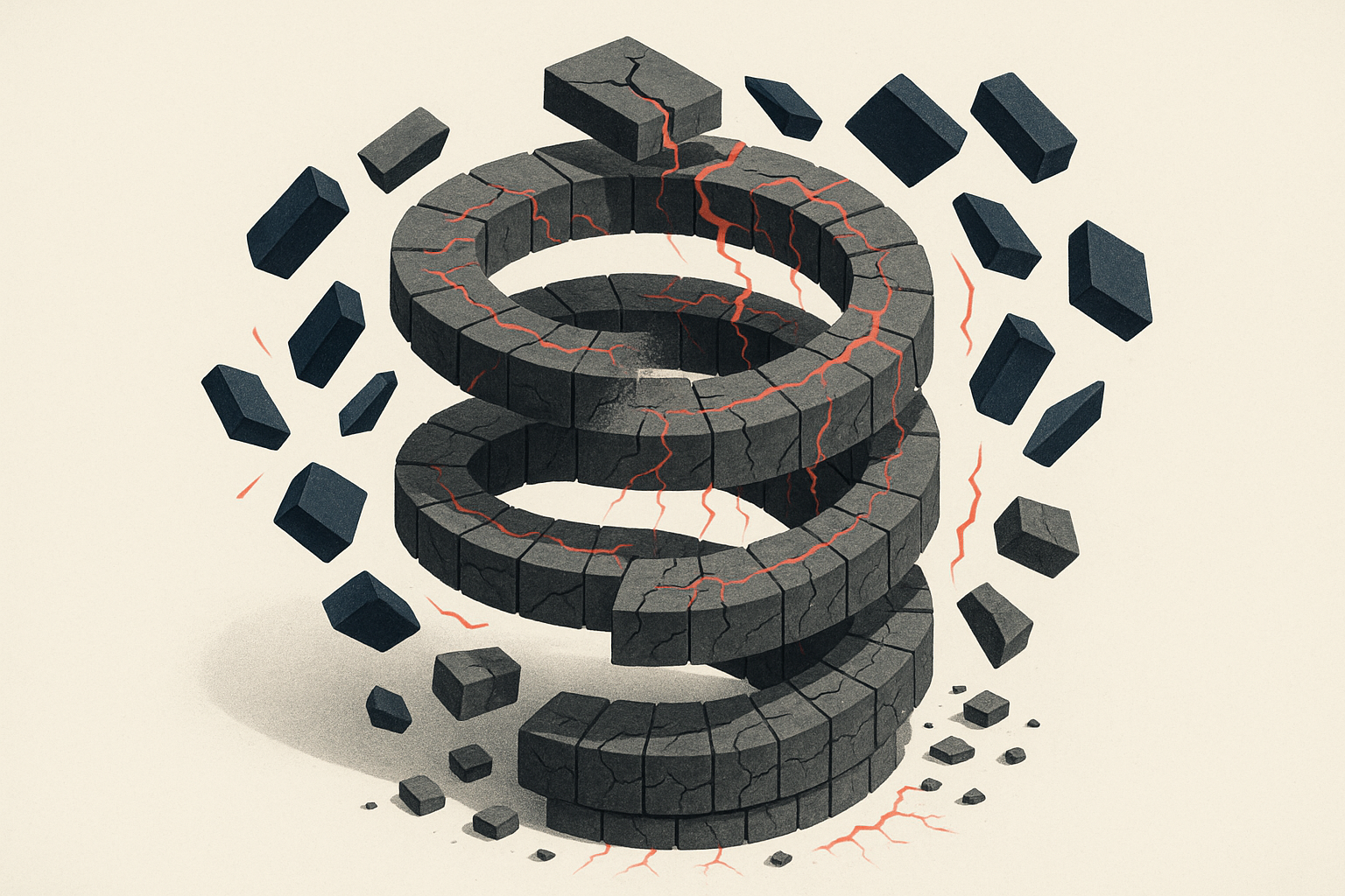 Diagram of the hiring death spiral - how one bad hire leads to good employees quitting and cascading team departures