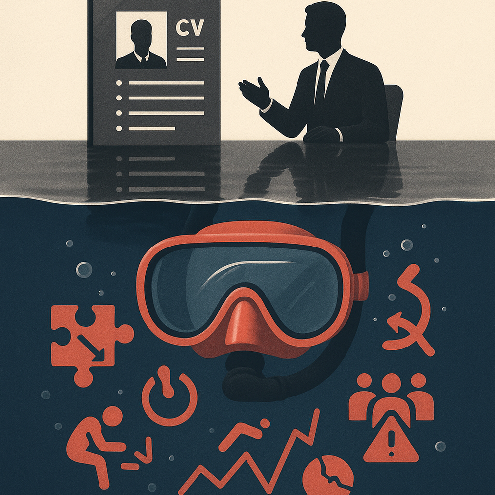 Self-assessment mirror reflection concept - evaluating your hiring process objectively