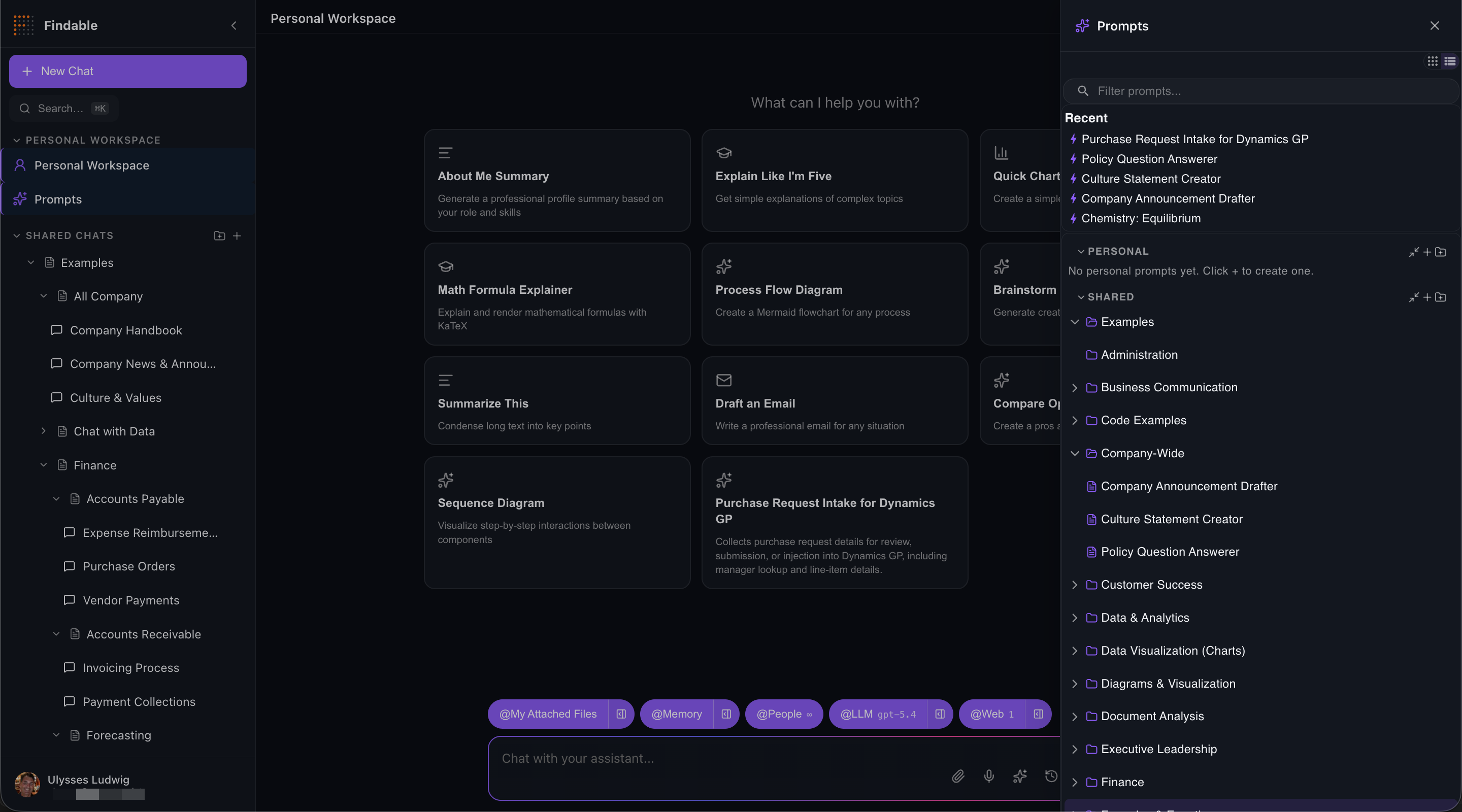 Findable prompt library organized into shared folders