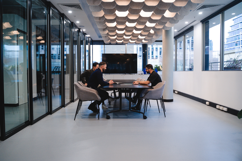 team working on computer