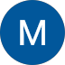 Blue circular icon with a white capital letter M at the center.