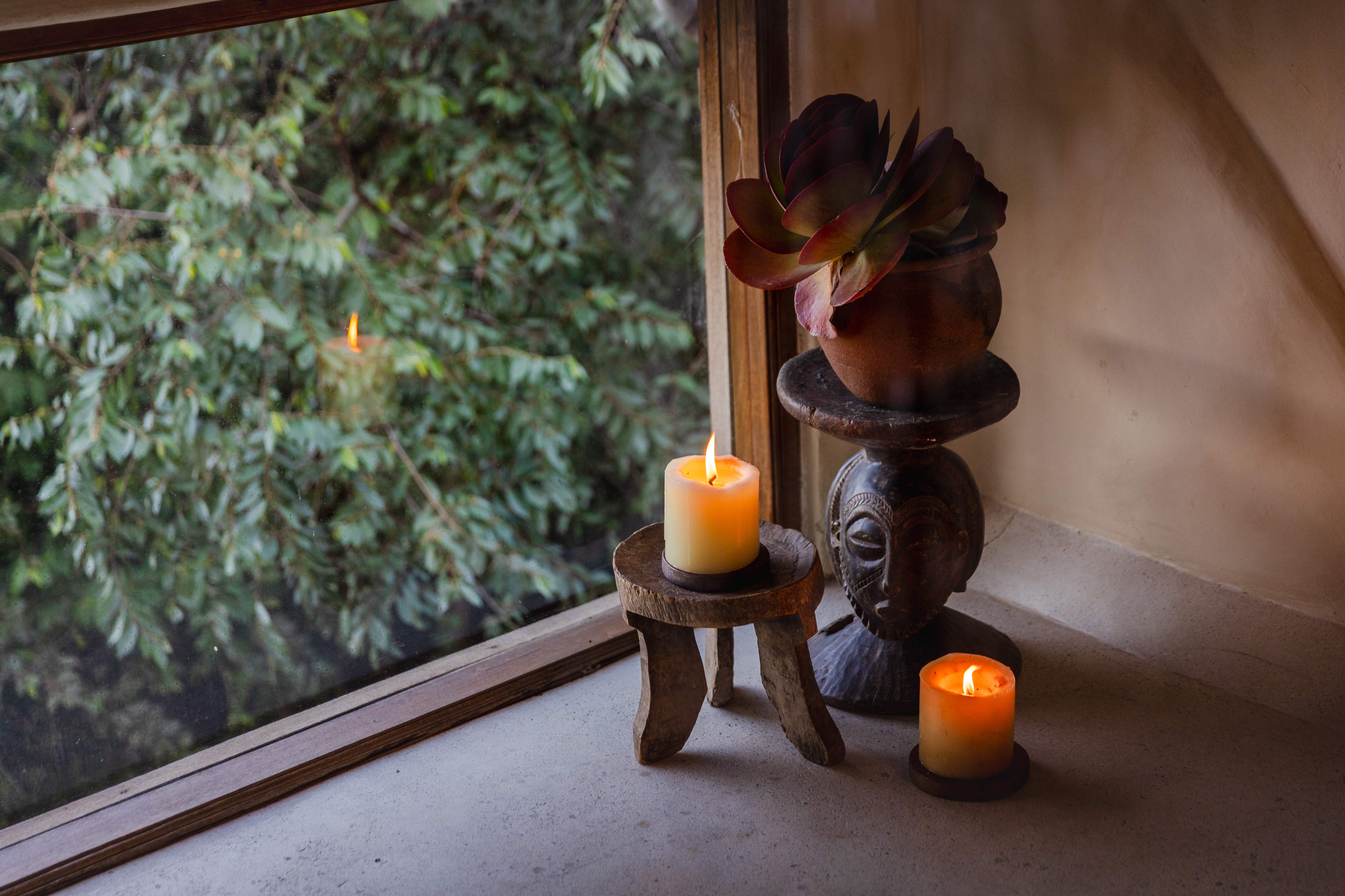 Private spa room prepared for massage treatments.