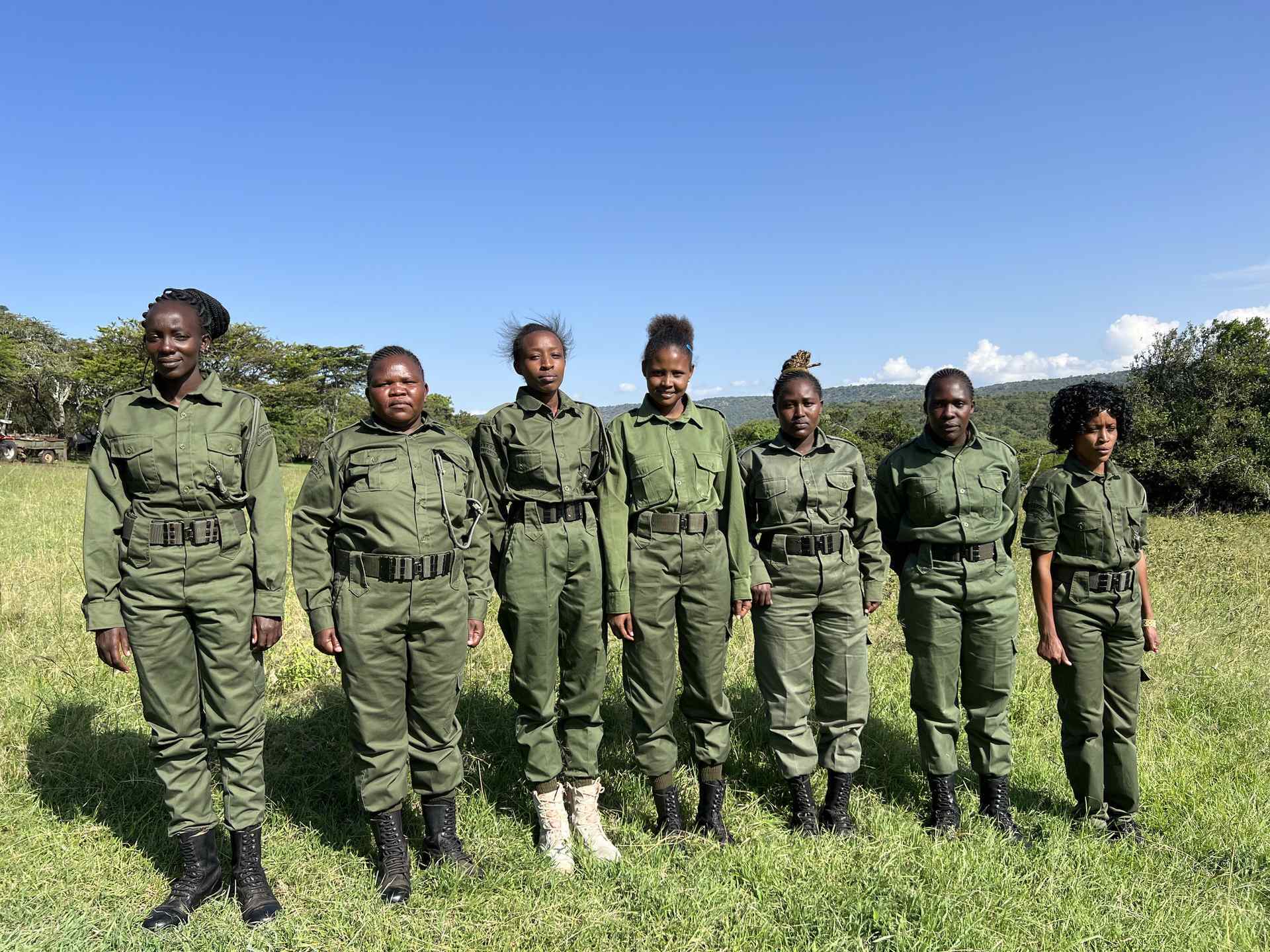 Female rangers on patrol in the Olderkesi Conservancy.