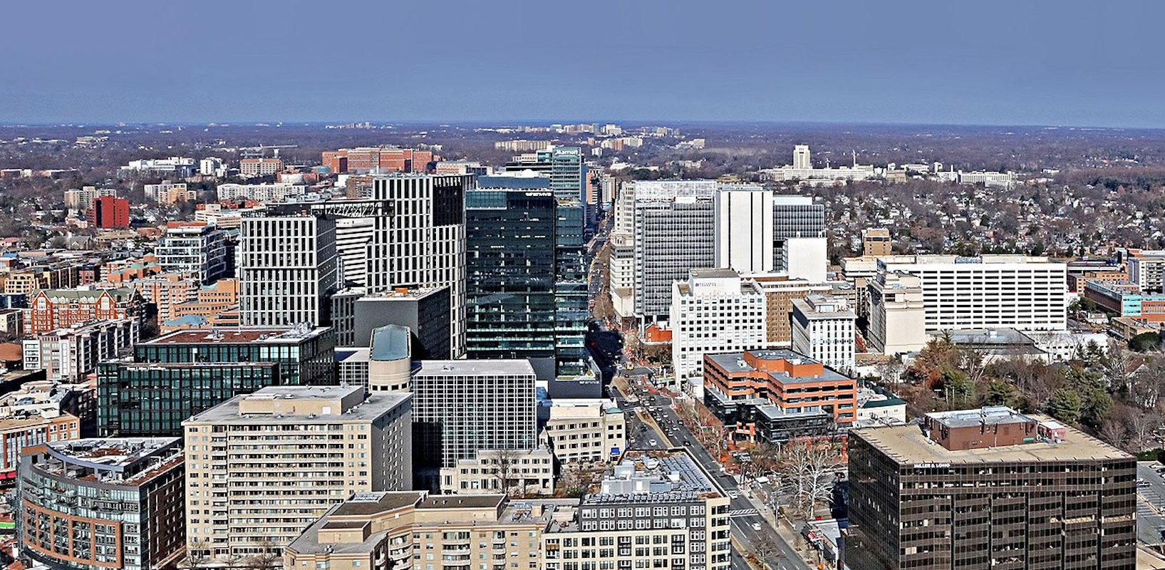 Downtown Bethesda skyline along Wisconsin Avenue